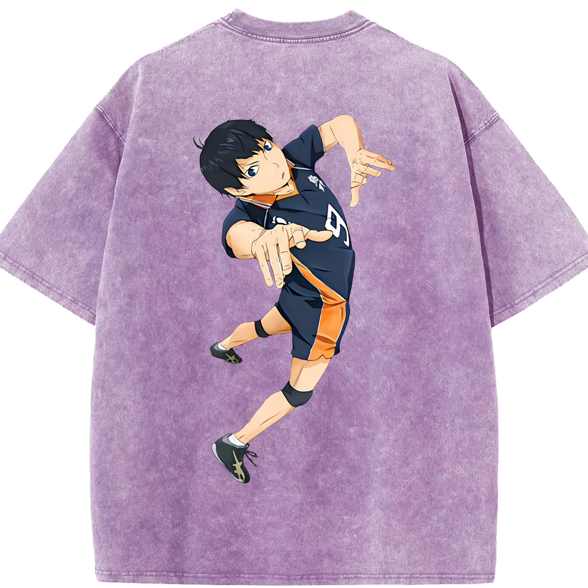 （画像用） ハイキュー!! Haikyu!! 綿100% ヴィンテージ風 半袖Tシャツ（背面プリント）