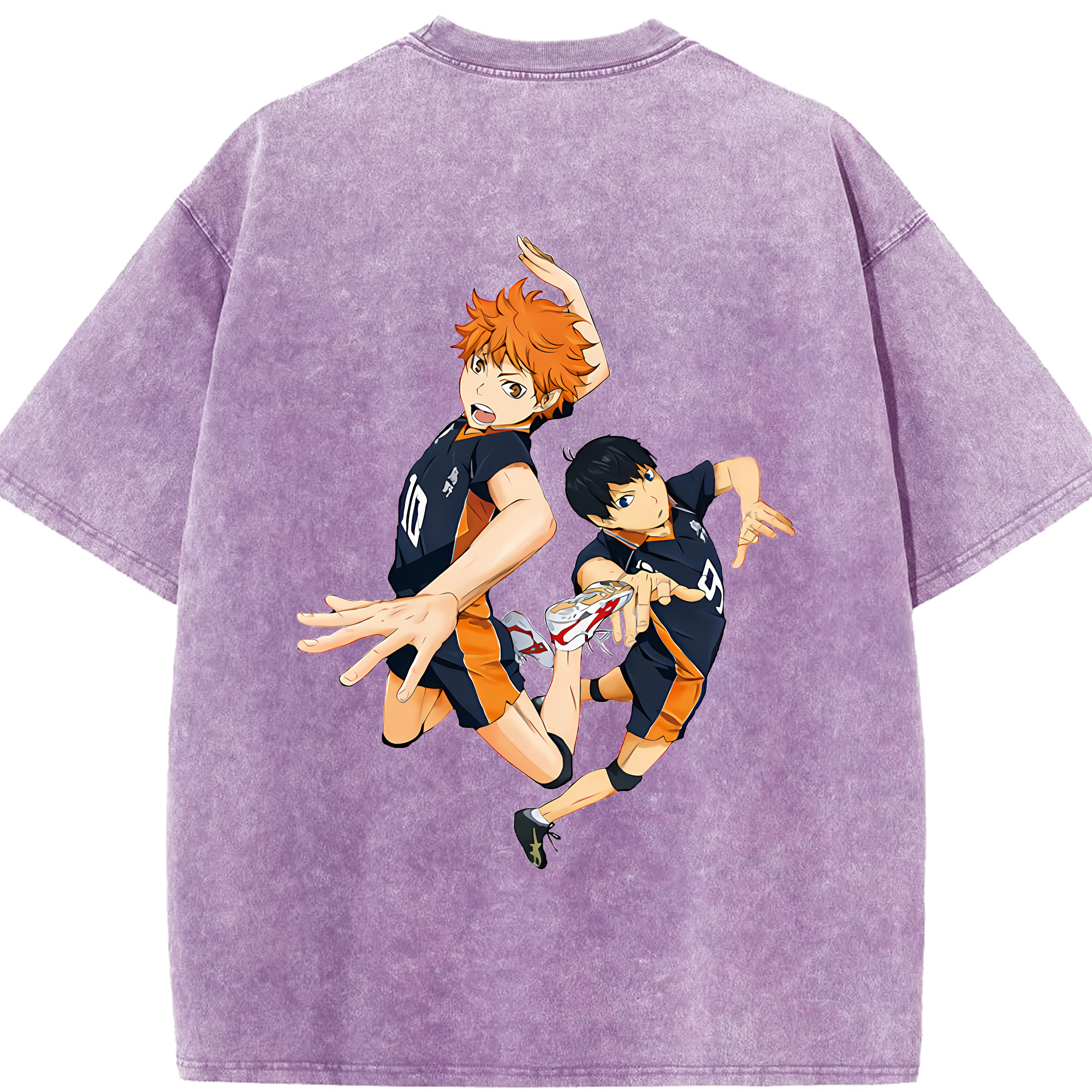 （画像用） ハイキュー!! Haikyu!! 綿100% ヴィンテージ風 半袖Tシャツ（背面プリント）