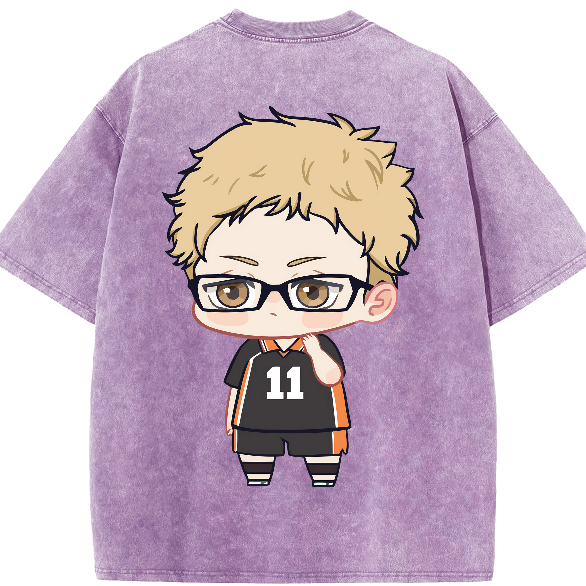 （画像用） ハイキュー!! Haikyu!! 綿100% ヴィンテージ風 半袖Tシャツ（背面プリント）