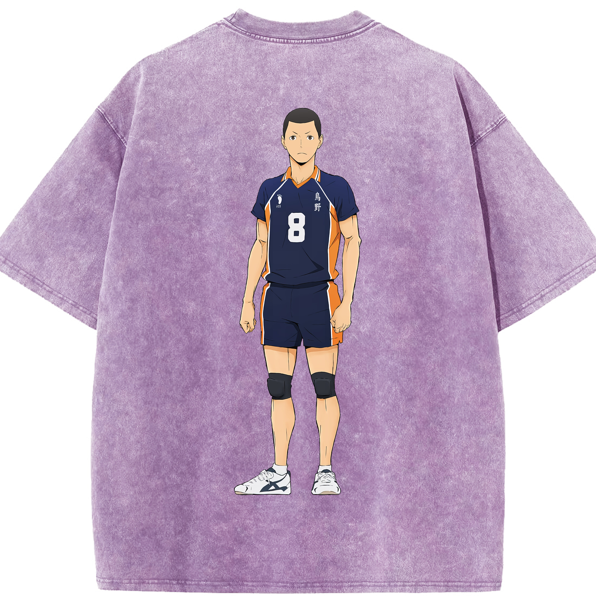 （画像用） ハイキュー!! Haikyu!! 綿100% ヴィンテージ風 半袖Tシャツ（背面プリント）