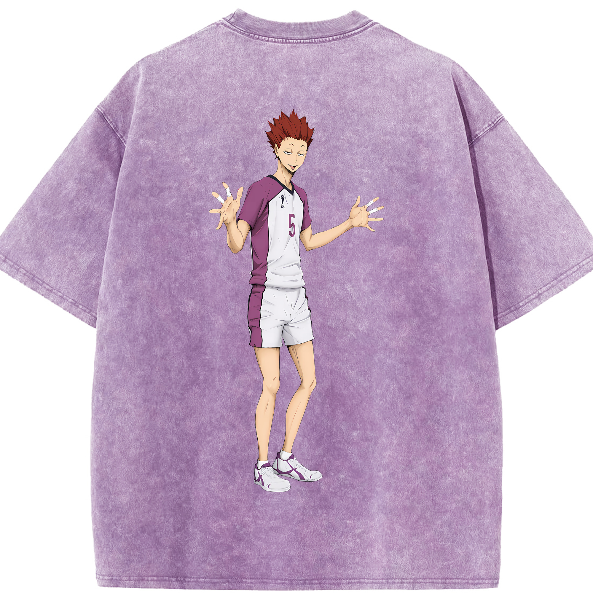 （画像用） ハイキュー!! Haikyu!! 綿100% ヴィンテージ風 半袖Tシャツ（背面プリント）