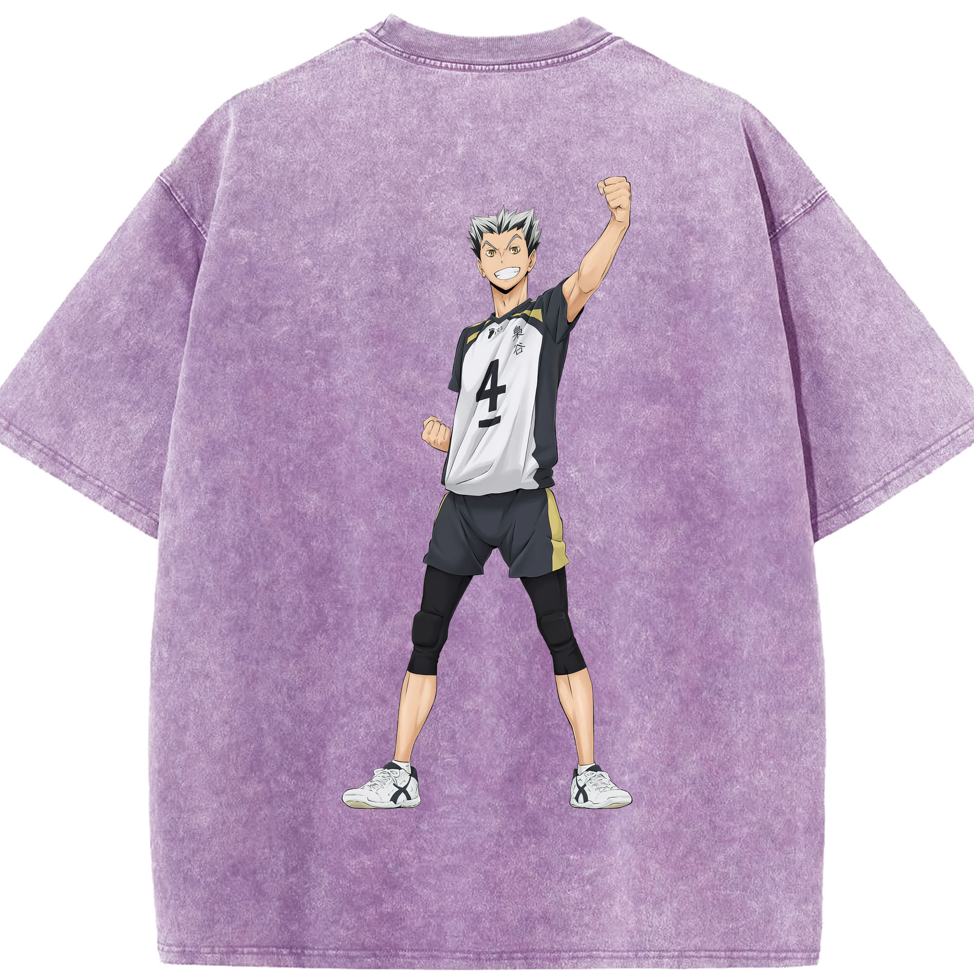 （画像用） ハイキュー!! Haikyu!! 綿100% ヴィンテージ風 半袖Tシャツ（背面プリント）