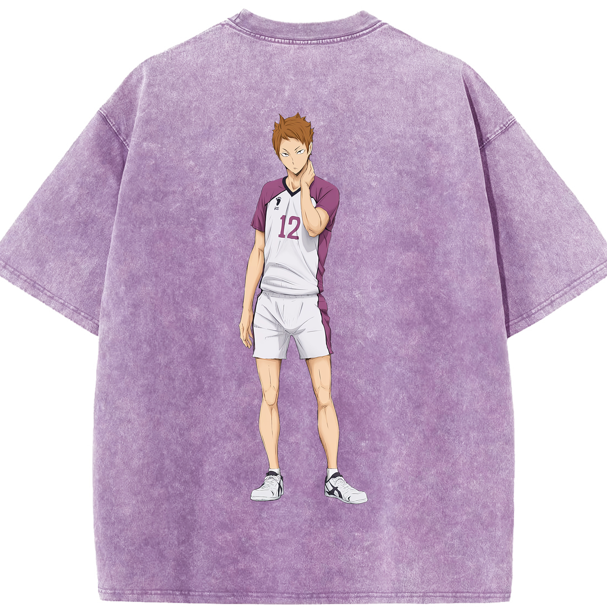 （画像用） ハイキュー!! Haikyu!! 綿100% ヴィンテージ風 半袖Tシャツ（背面プリント）
