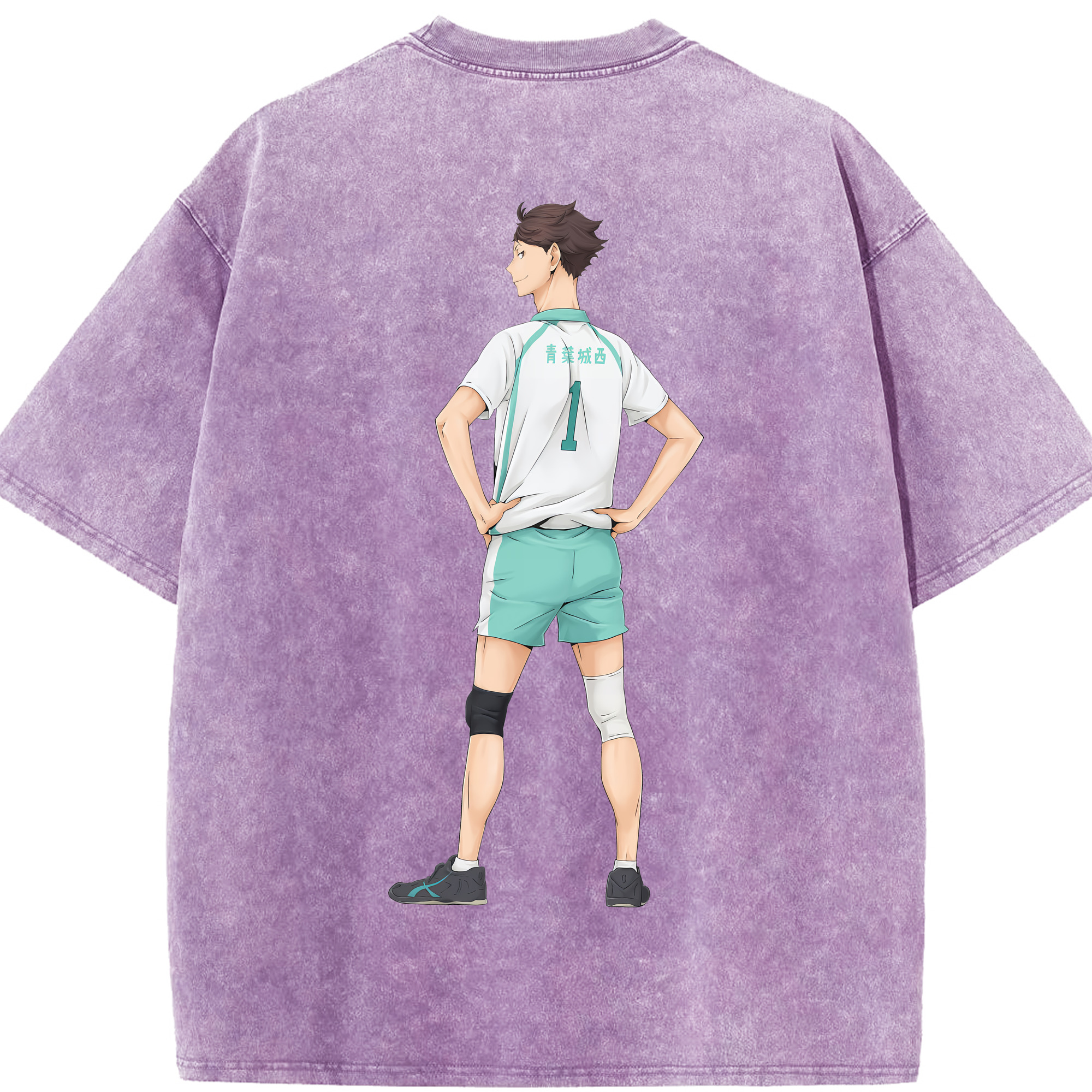 （画像用） ハイキュー!! Haikyu!! 綿100% ヴィンテージ風 半袖Tシャツ（背面プリント）