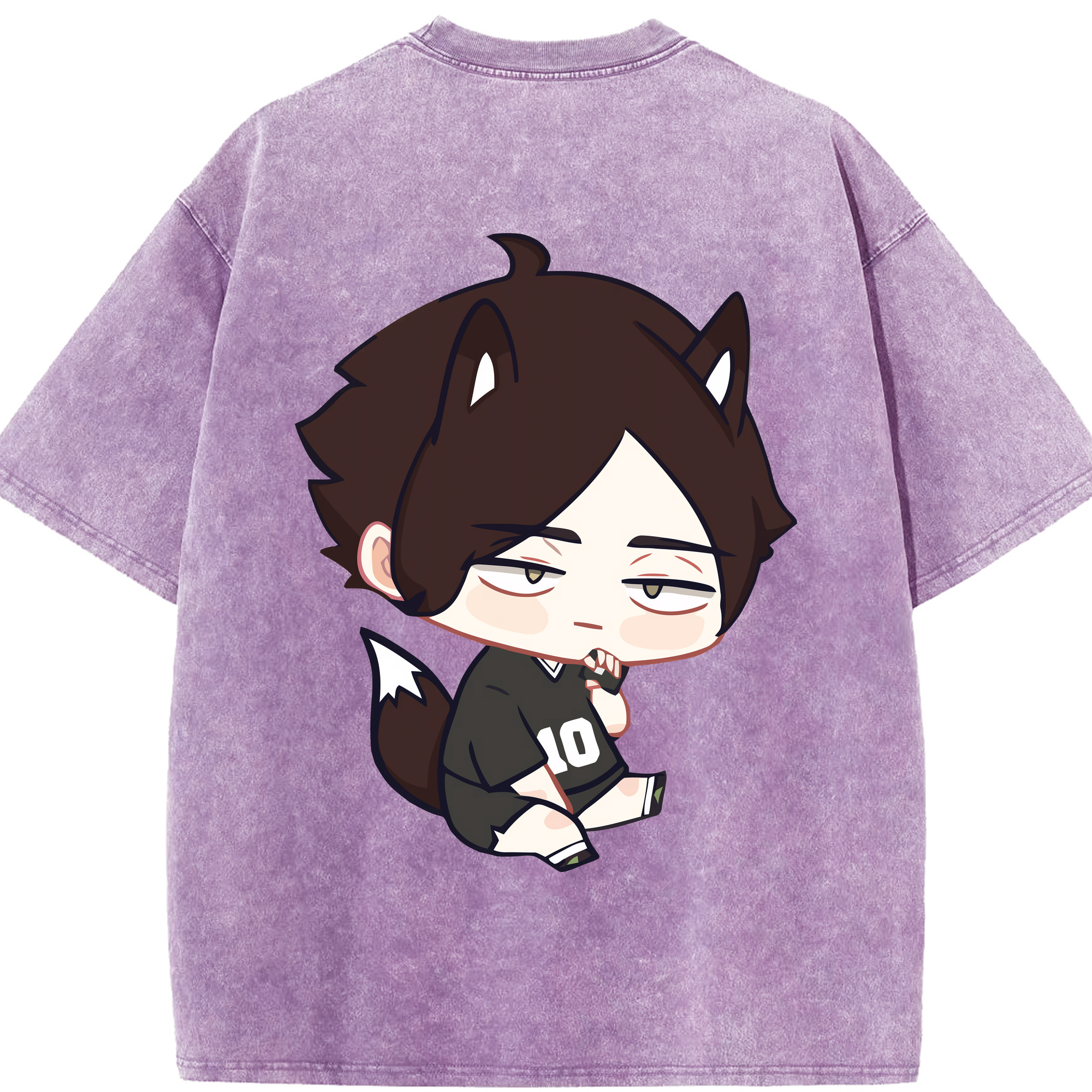 （画像用） ハイキュー!! Haikyu!! 綿100% ヴィンテージ風 半袖Tシャツ（背面プリント）