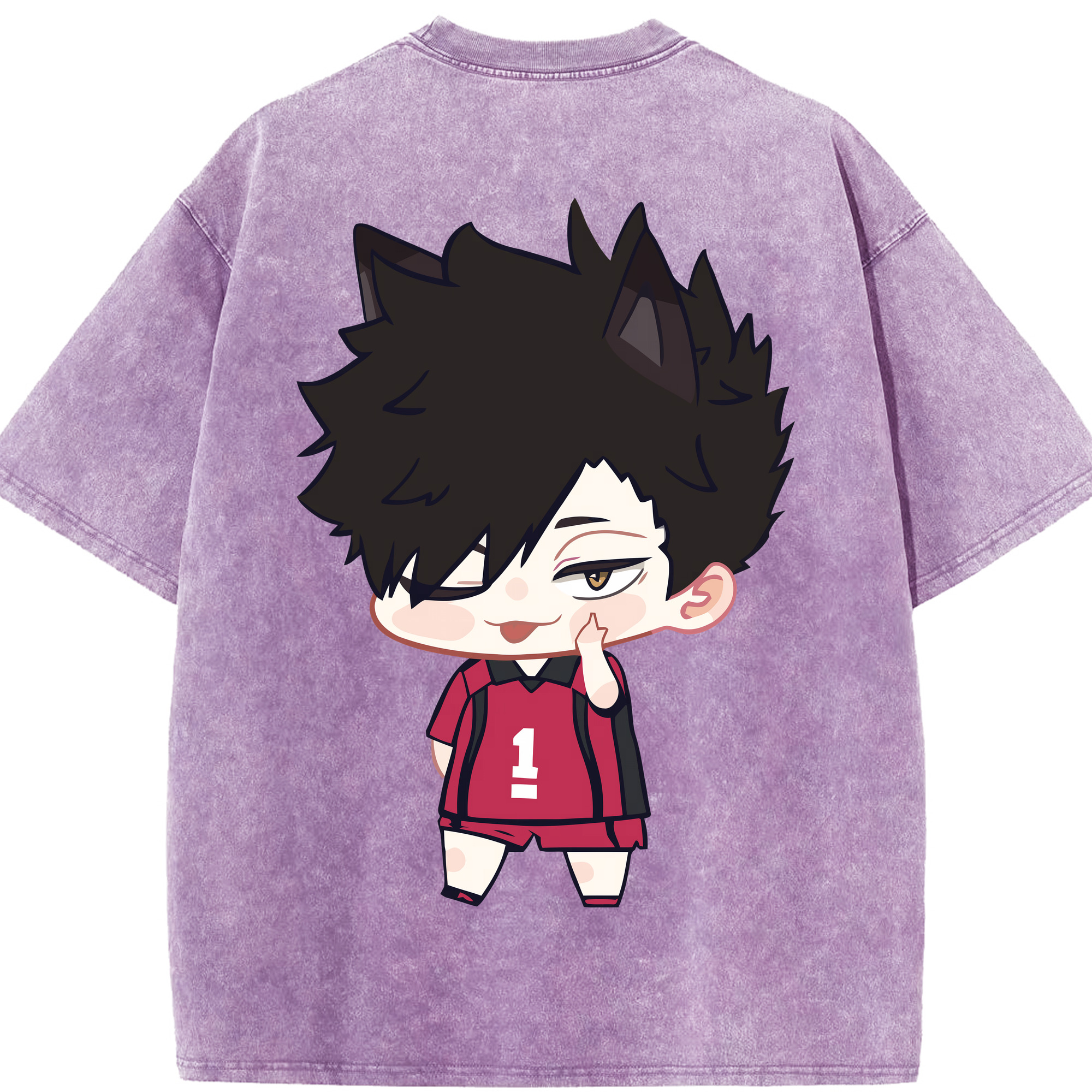 （画像用） ハイキュー!! Haikyu!! 綿100% ヴィンテージ風 半袖Tシャツ（背面プリント）
