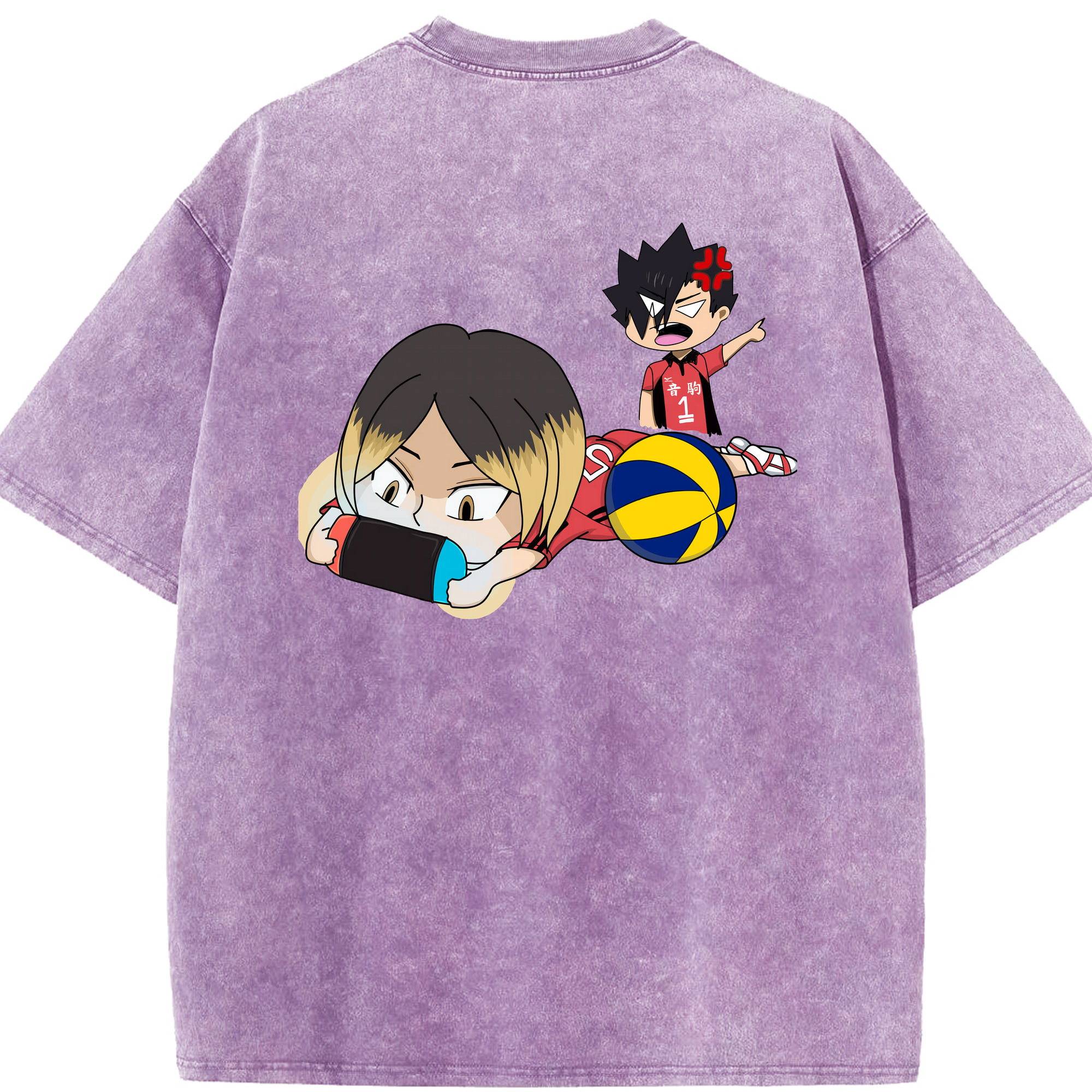 （画像用） ハイキュー!! Haikyu!! 綿100% ヴィンテージ風 半袖Tシャツ（背面プリント）