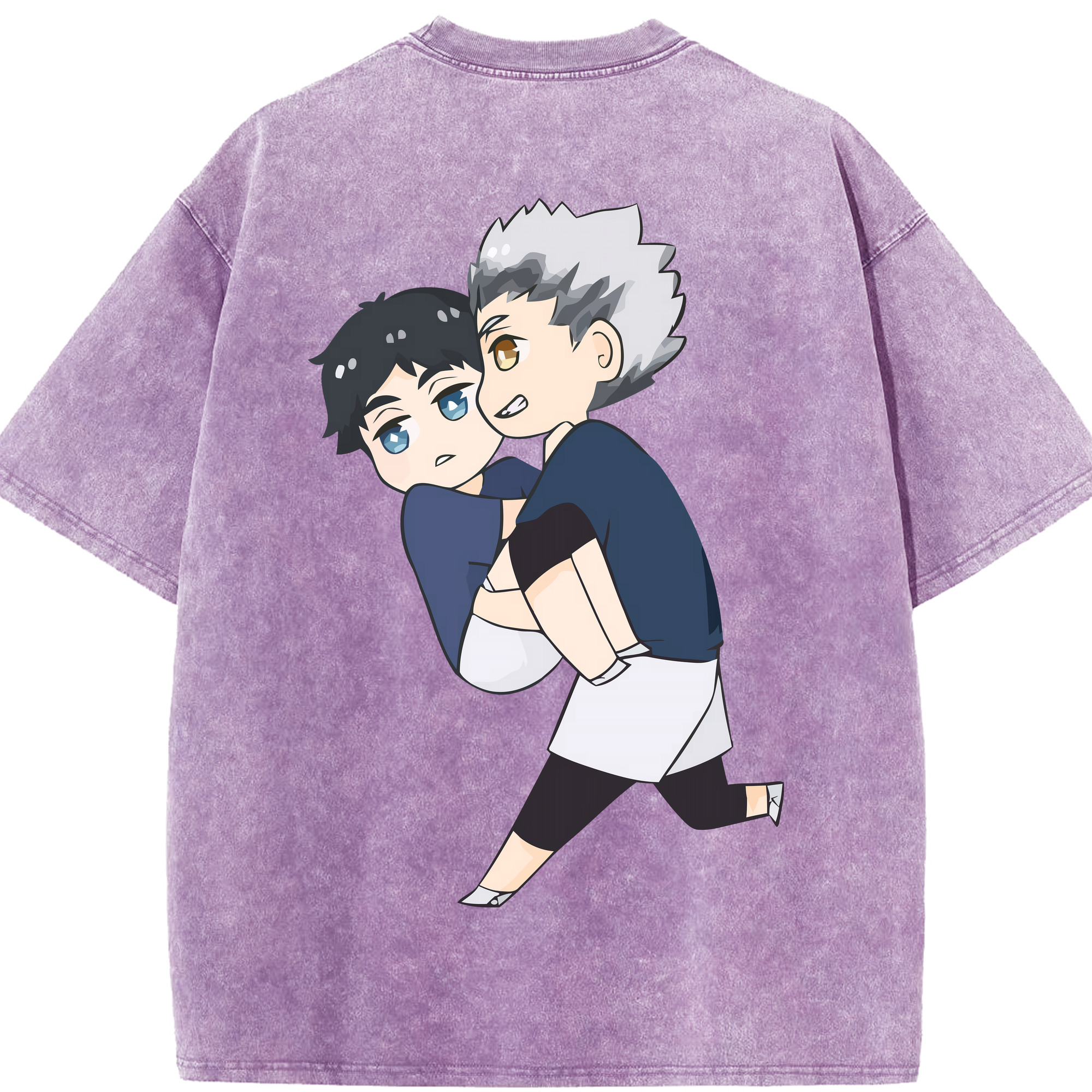 （画像用） ハイキュー!! Haikyu!! 綿100% ヴィンテージ風 半袖Tシャツ（背面プリント）
