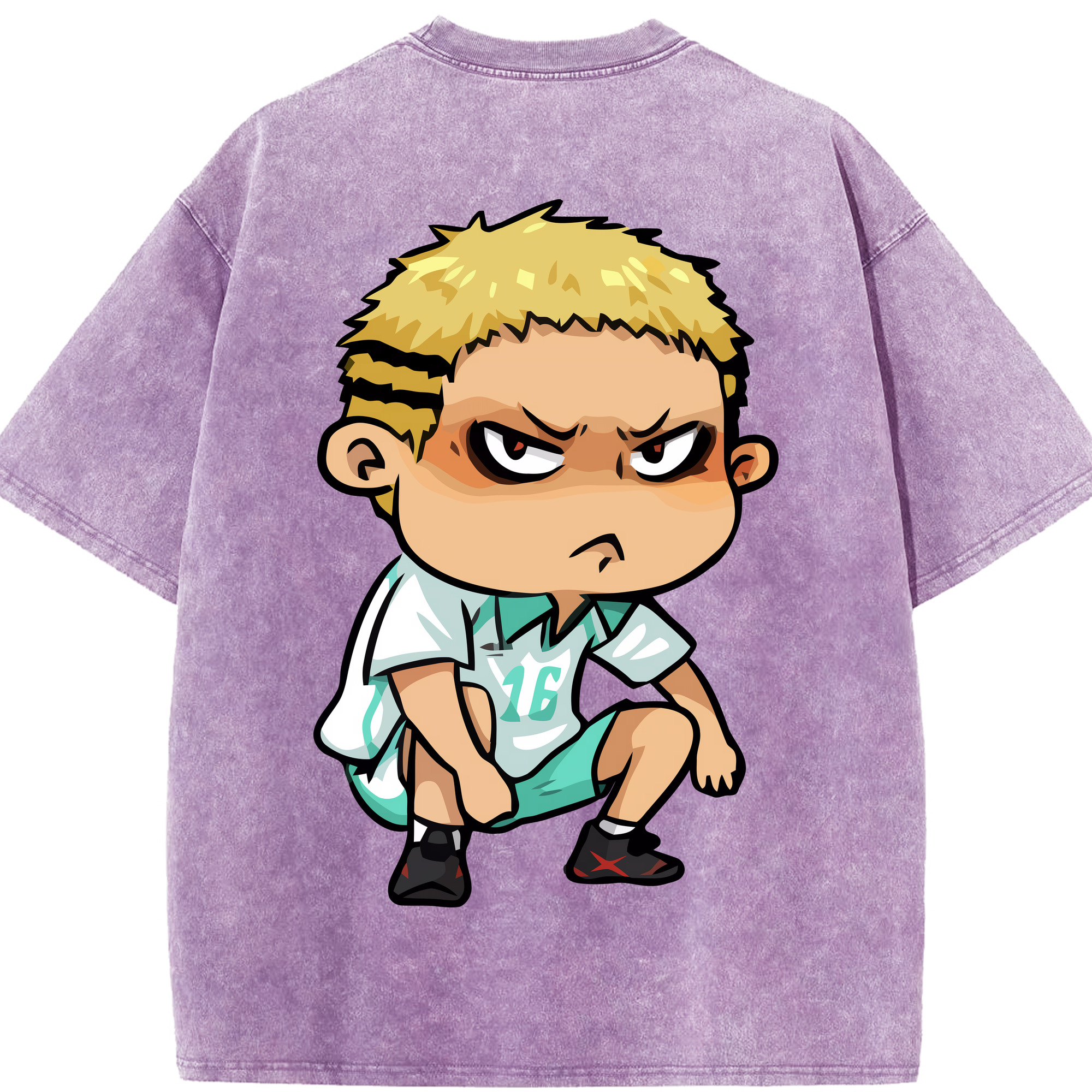 （画像用） ハイキュー!! Haikyu!! 綿100% ヴィンテージ風 半袖Tシャツ（背面プリント）