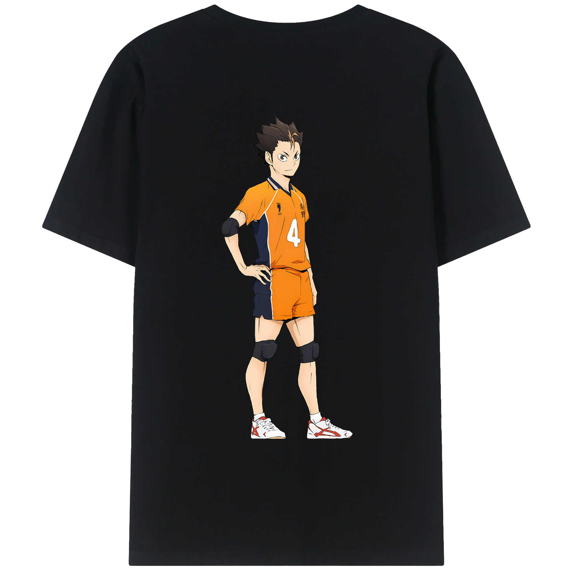 （画像用） ハイキュー!! Haikyu!! 綿100％ メンズ半袖Tシャツ（バックプリント） 通気性