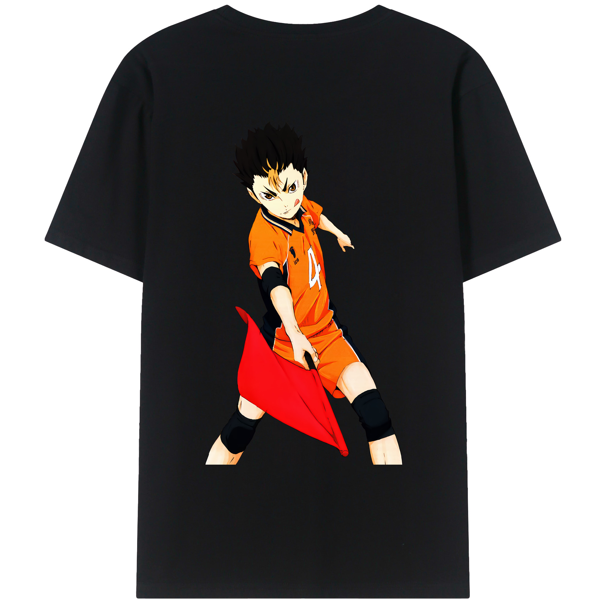 （画像用） ハイキュー!! Haikyu!! 綿100％ メンズ半袖Tシャツ（バックプリント） 通気性