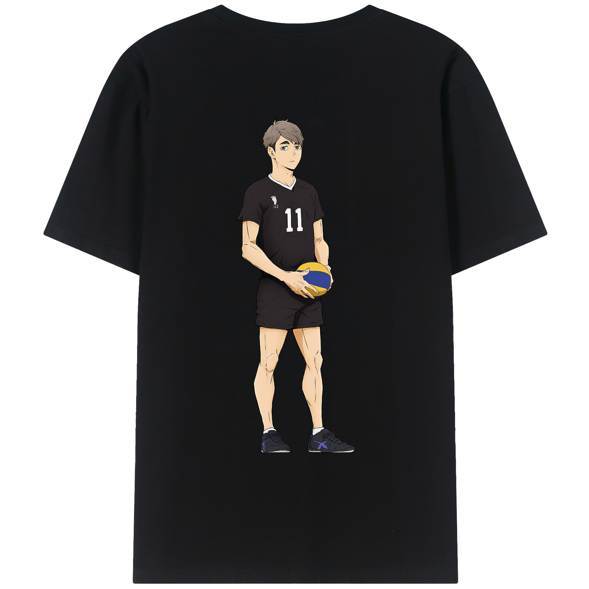 （画像用） ハイキュー!! Haikyu!! 綿100％ メンズ半袖Tシャツ（バックプリント） 通気性
