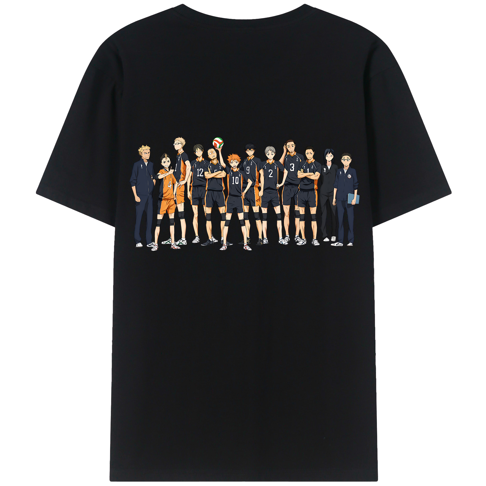 （画像用） ハイキュー!! Haikyu!! 綿100％ メンズ半袖Tシャツ（バックプリント） 通気性