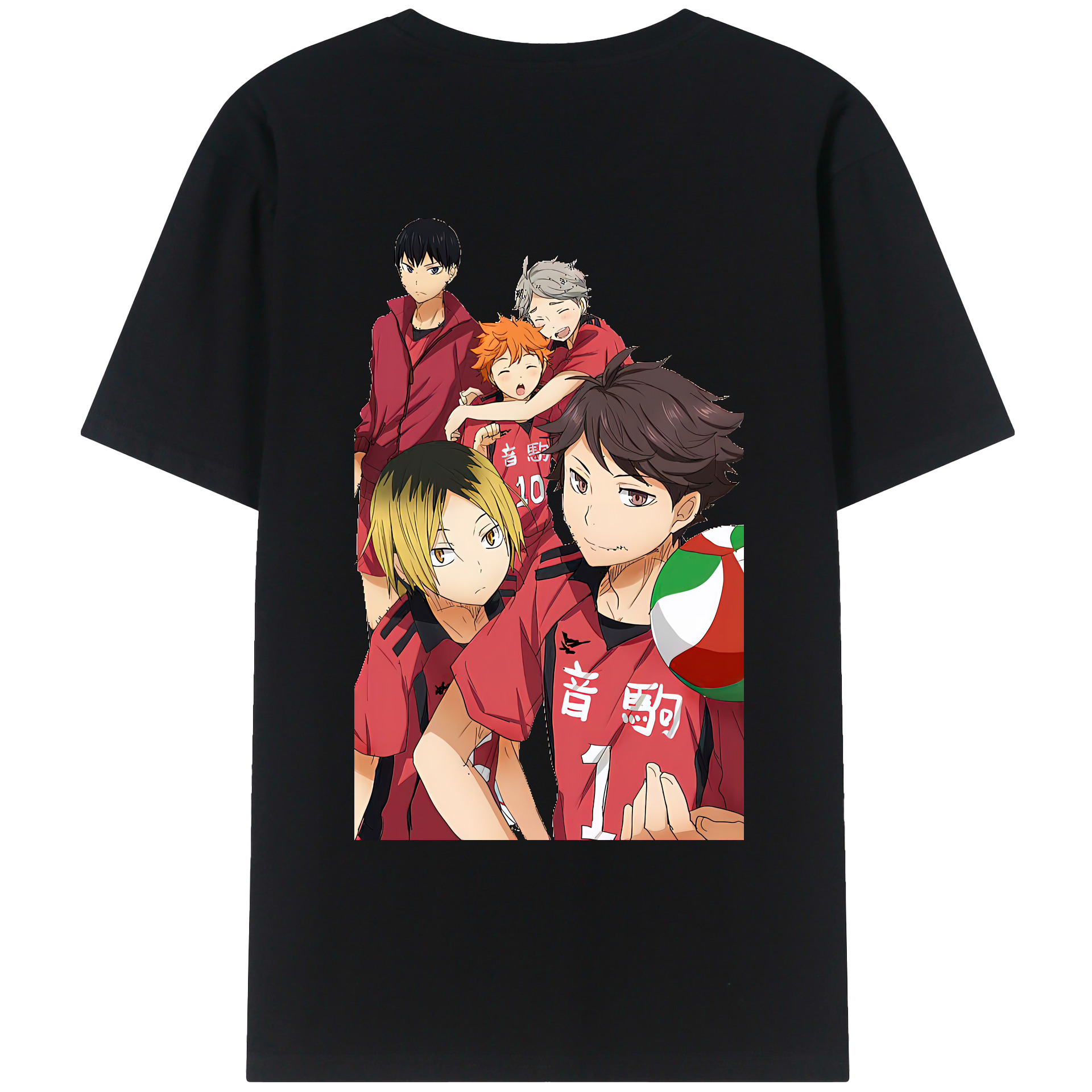（画像用） ハイキュー!! Haikyu!! 綿100％ メンズ半袖Tシャツ（バックプリント） 通気性