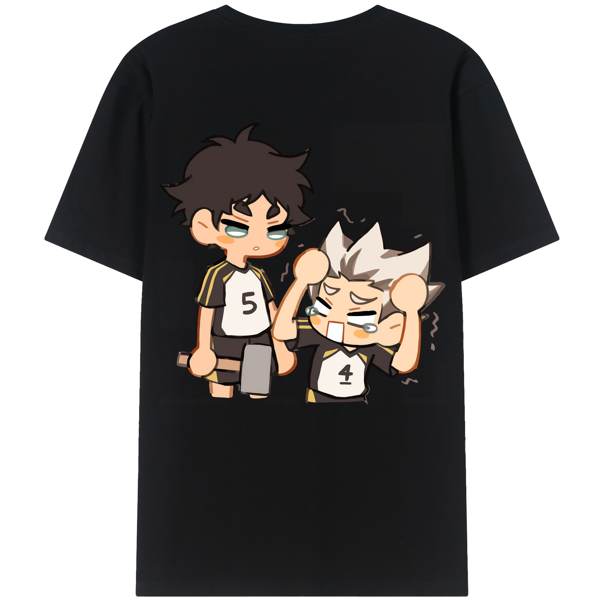 （画像用） ハイキュー!! Haikyu!! 綿100％ メンズ半袖Tシャツ（バックプリント） 通気性