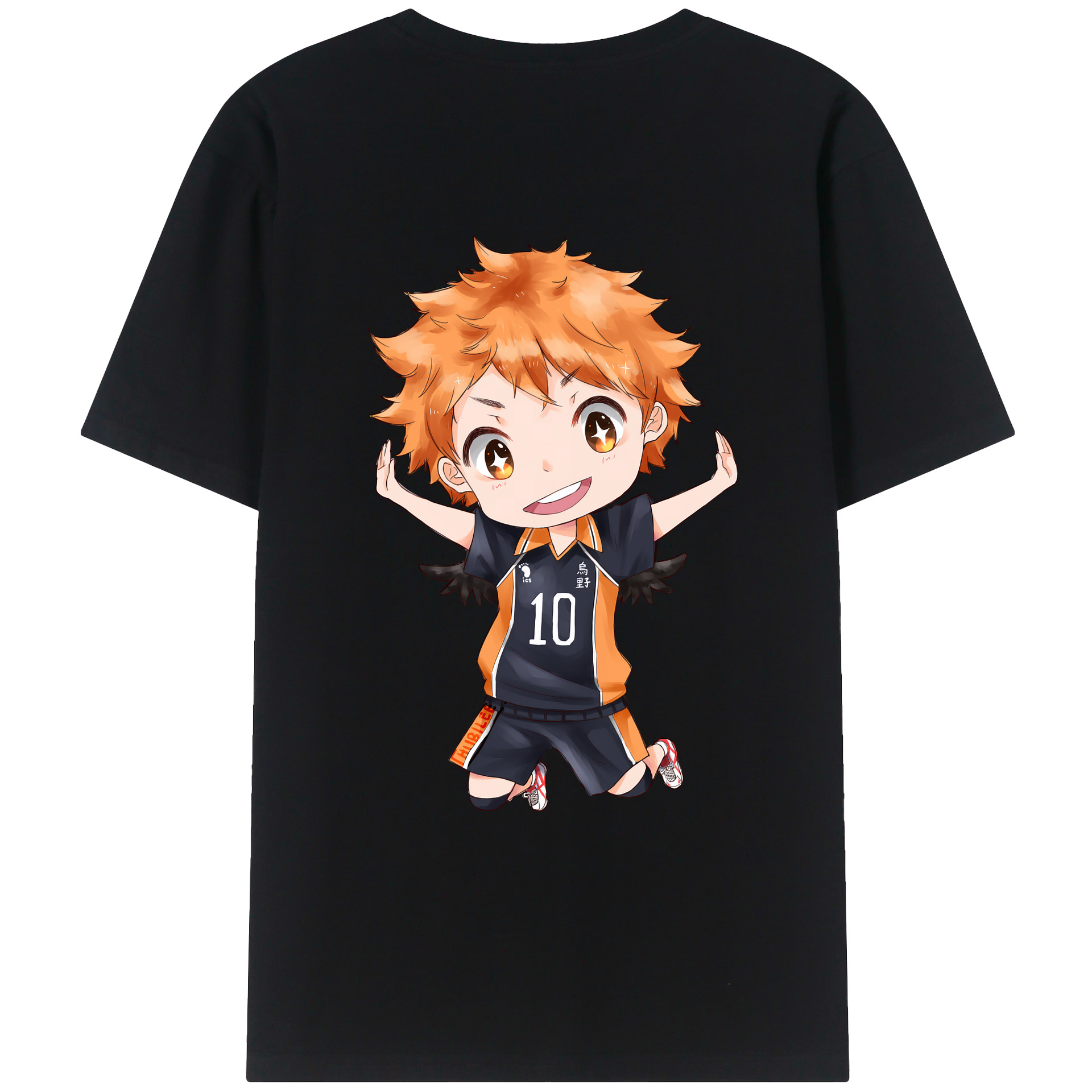 （画像用） ハイキュー!! Haikyu!! 綿100％ メンズ半袖Tシャツ（バックプリント） 通気性