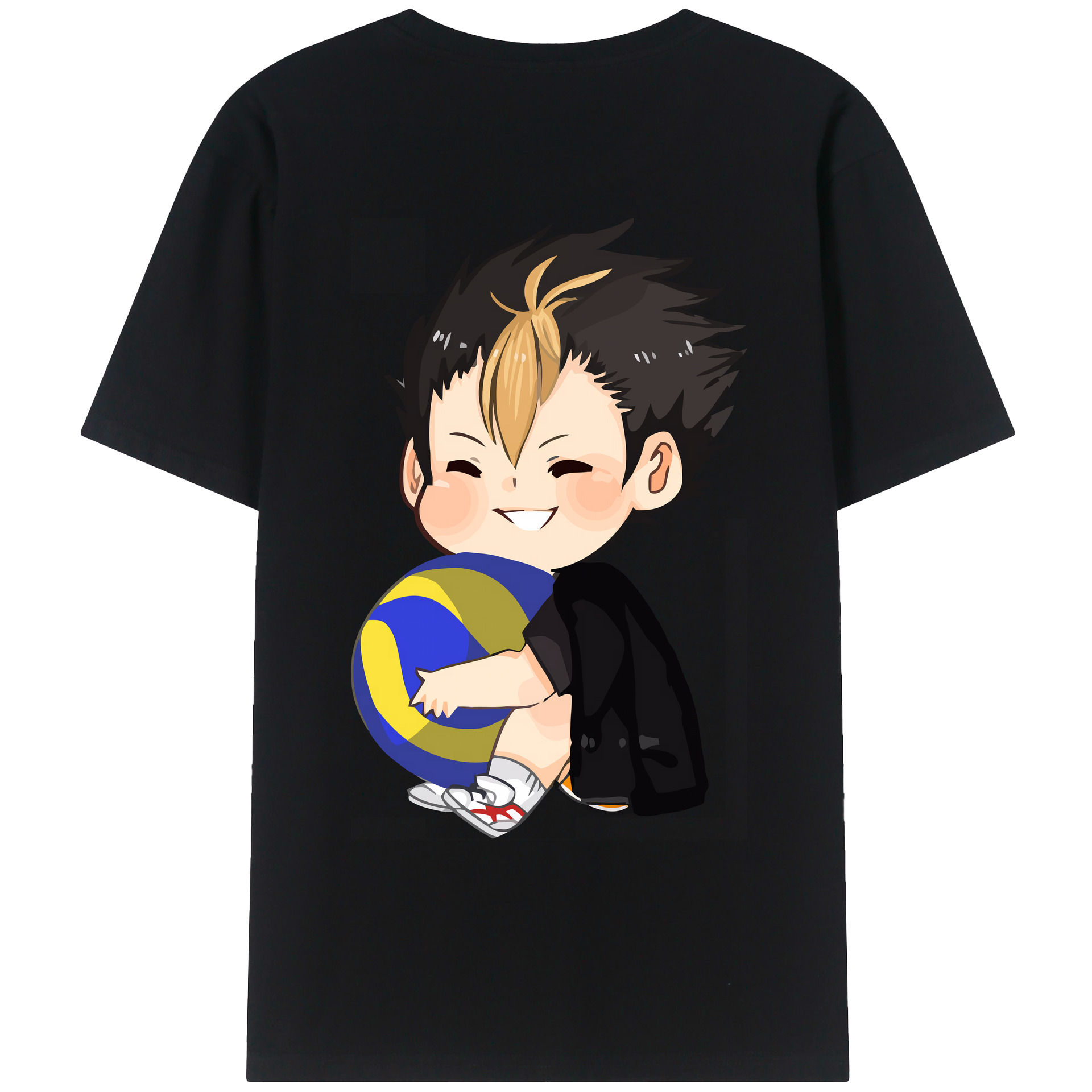 （画像用） ハイキュー!! Haikyu!! 綿100％ メンズ半袖Tシャツ（バックプリント） 通気性