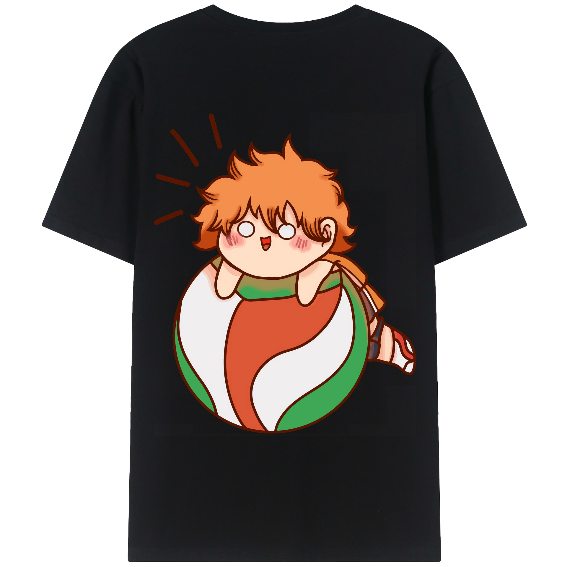 （画像用） ハイキュー!! Haikyu!! 綿100％ メンズ半袖Tシャツ（バックプリント） 通気性