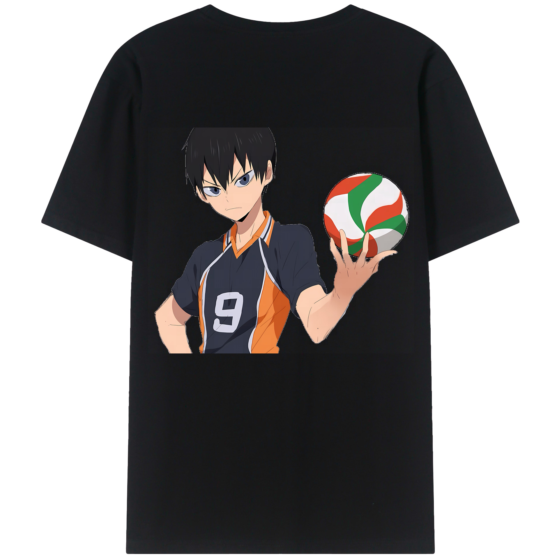 （画像用） ハイキュー!! Haikyu!! 綿100％ メンズ半袖Tシャツ（バックプリント） 通気性