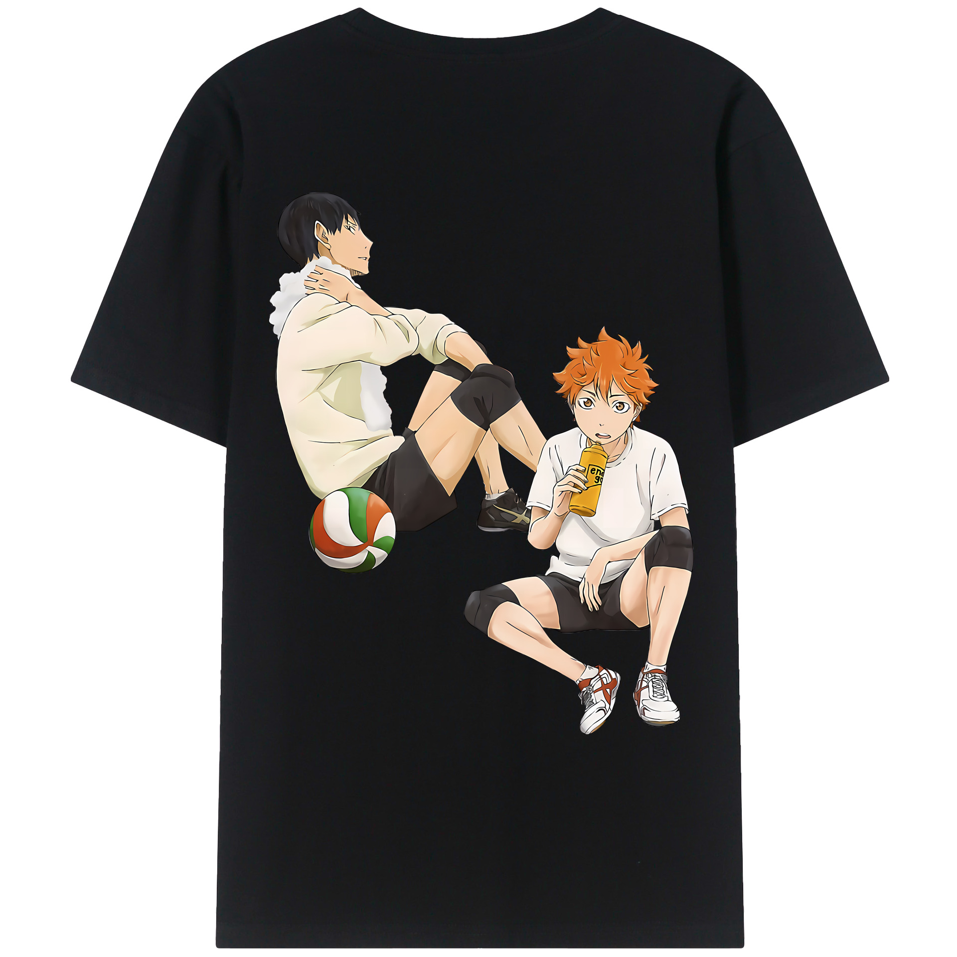 （画像用） ハイキュー!! Haikyu!! 綿100％ メンズ半袖Tシャツ（バックプリント） 通気性