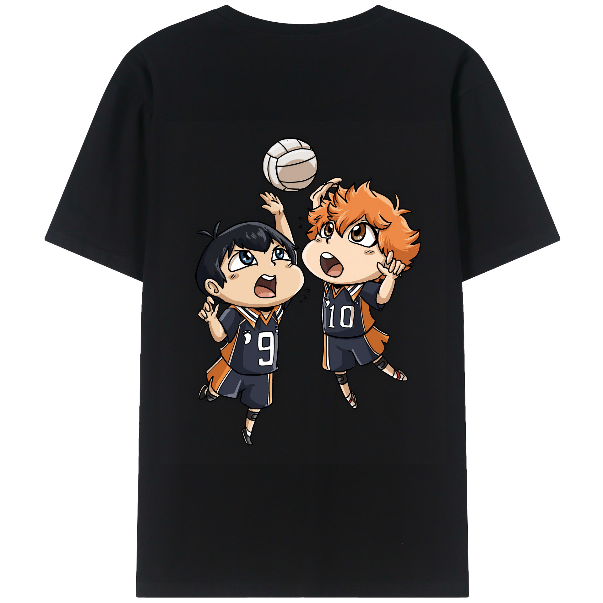 （画像用） ハイキュー!! Haikyu!! 綿100％ メンズ半袖Tシャツ（バックプリント） 通気性