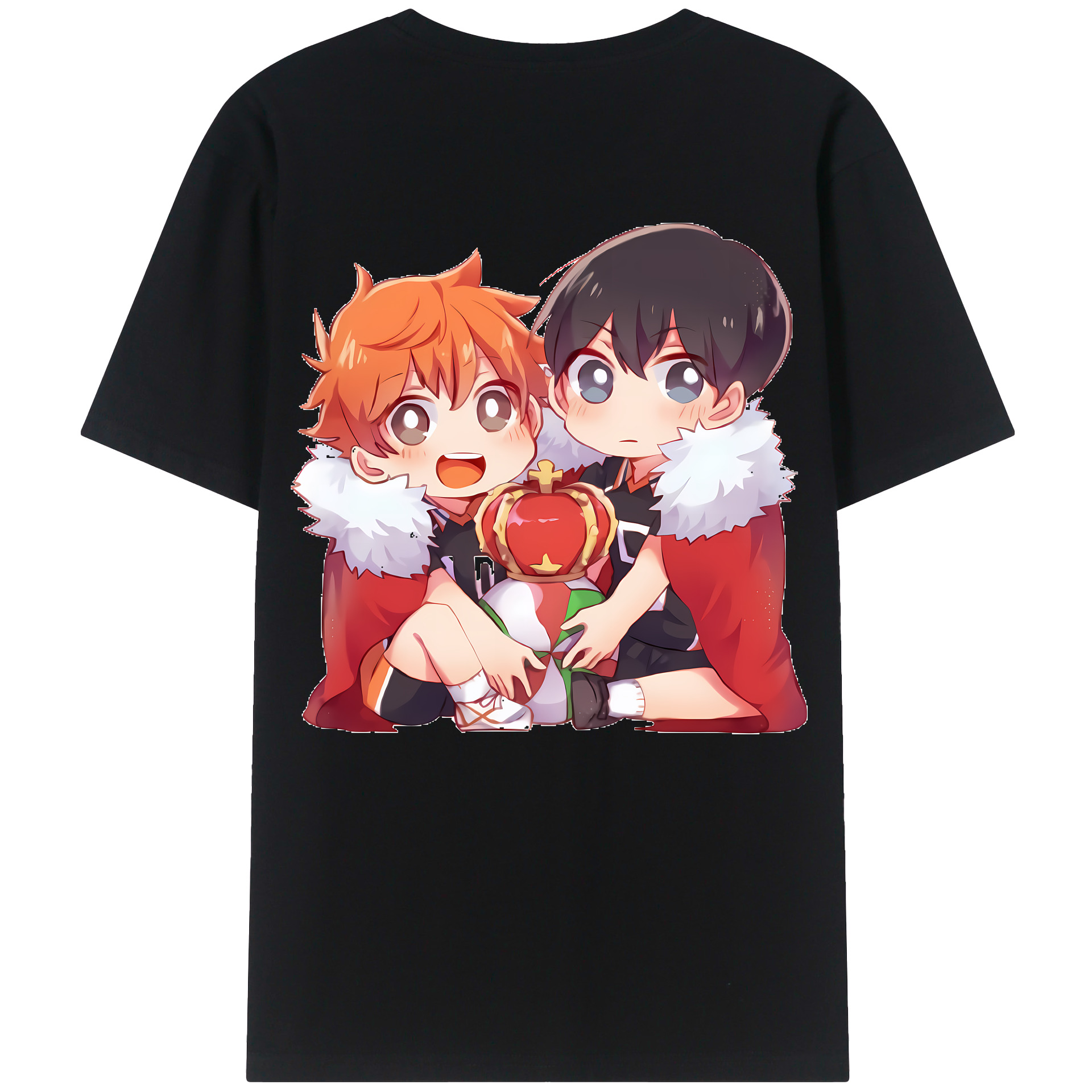 （画像用） ハイキュー!! Haikyu!! 綿100％ メンズ半袖Tシャツ（バックプリント） 通気性