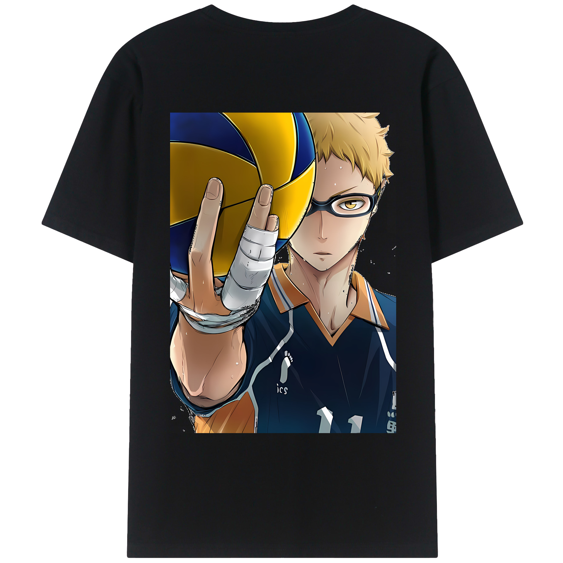 （画像用） ハイキュー!! Haikyu!! 綿100％ メンズ半袖Tシャツ（バックプリント） 通気性