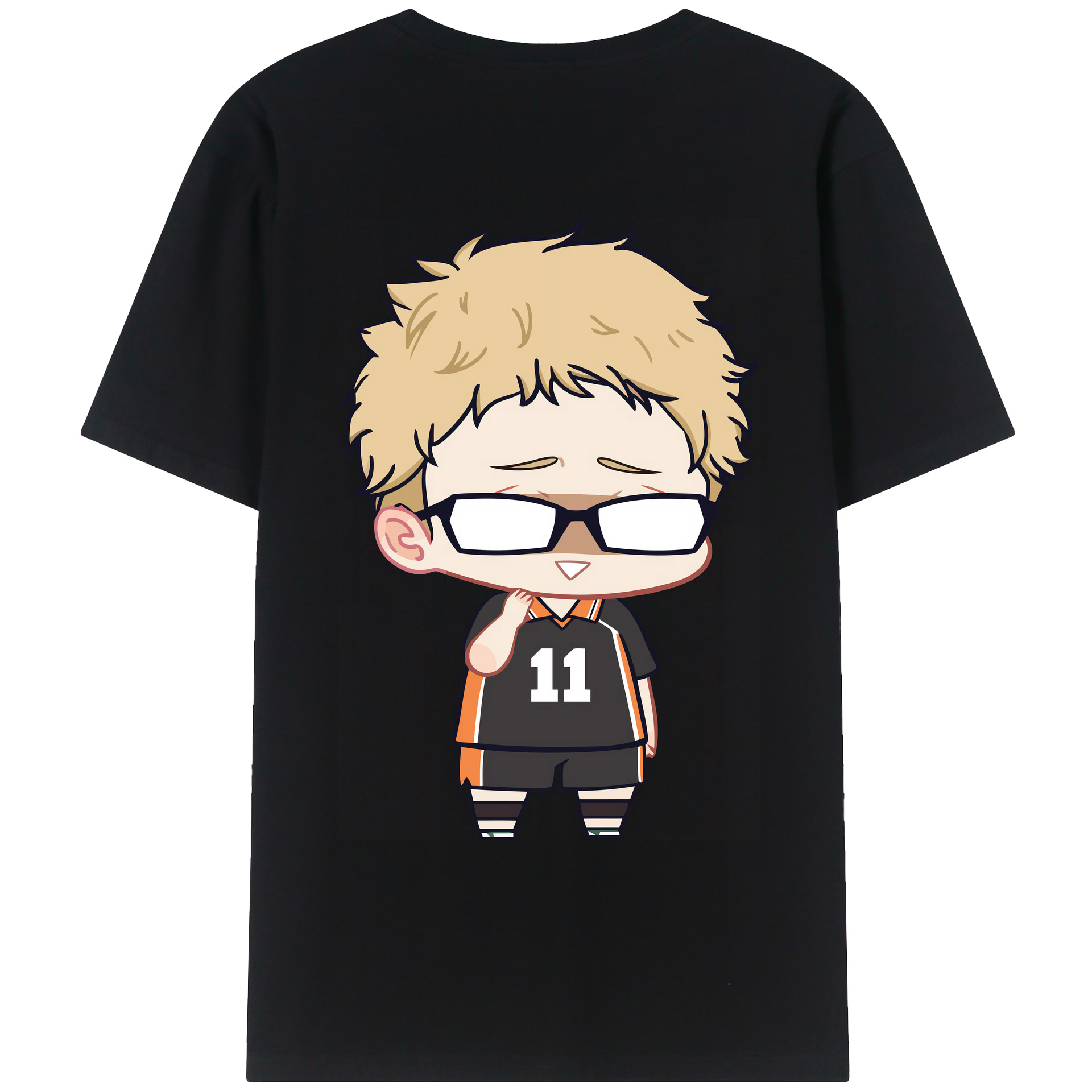 （画像用） ハイキュー!! Haikyu!! 綿100％ メンズ半袖Tシャツ（バックプリント） 通気性
