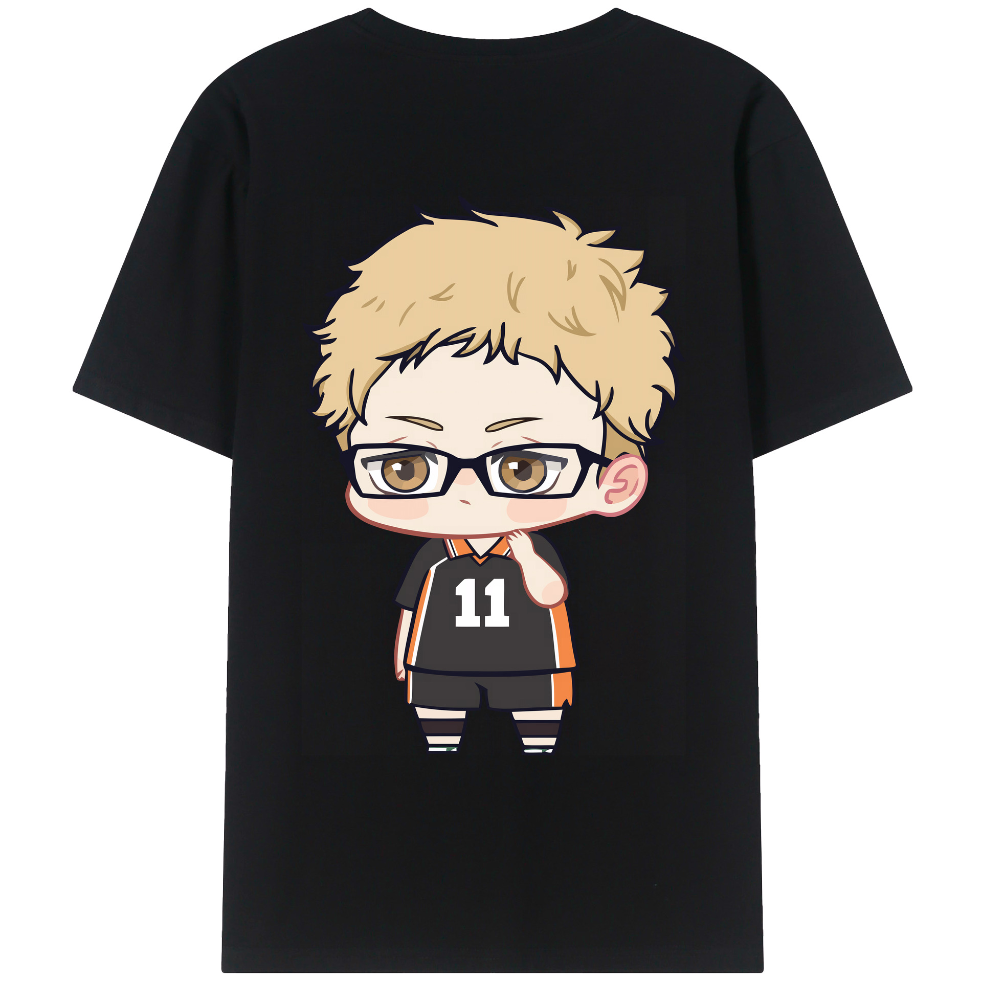（画像用） ハイキュー!! Haikyu!! 綿100％ メンズ半袖Tシャツ（バックプリント） 通気性