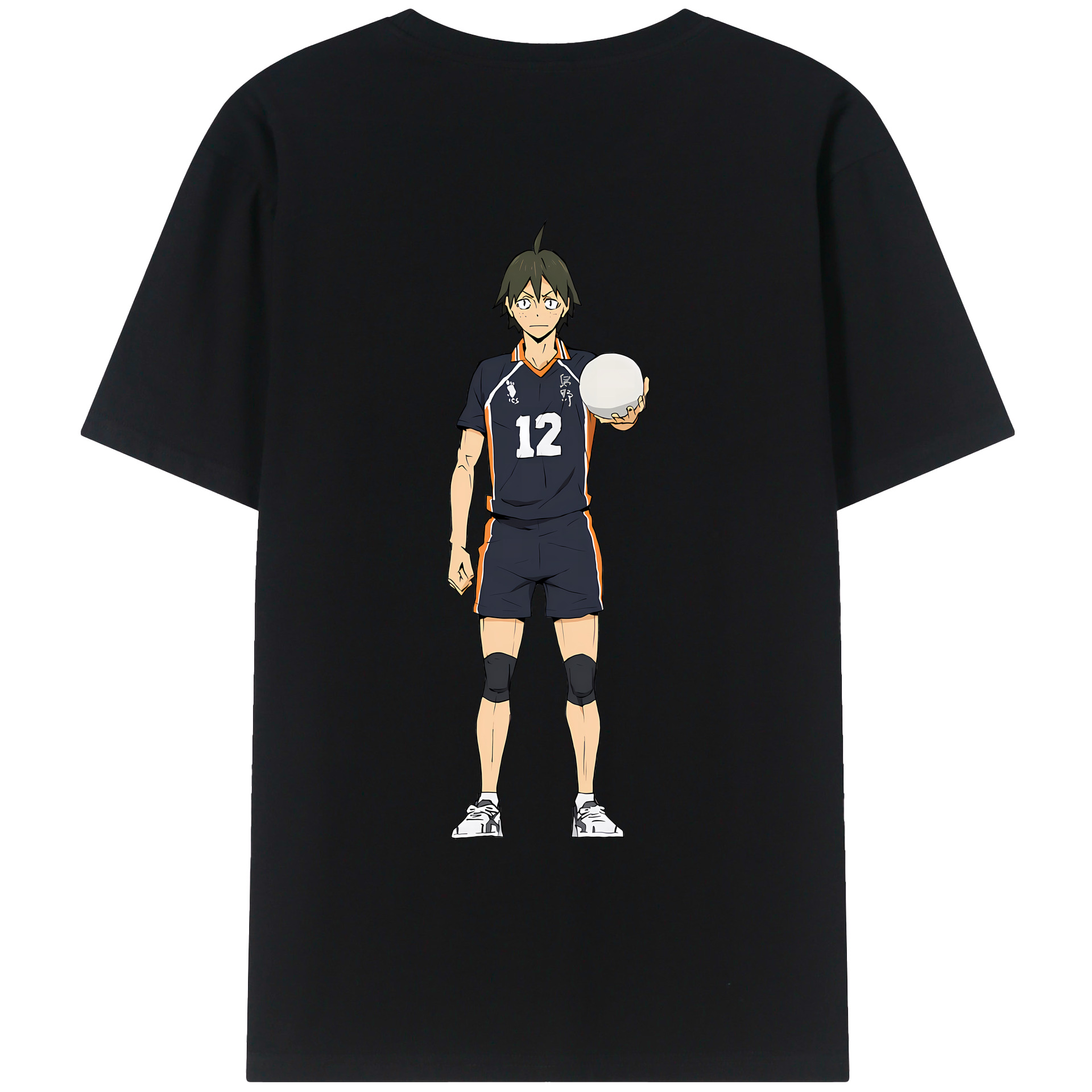 （画像用） ハイキュー!! Haikyu!! 綿100％ メンズ半袖Tシャツ（バックプリント） 通気性