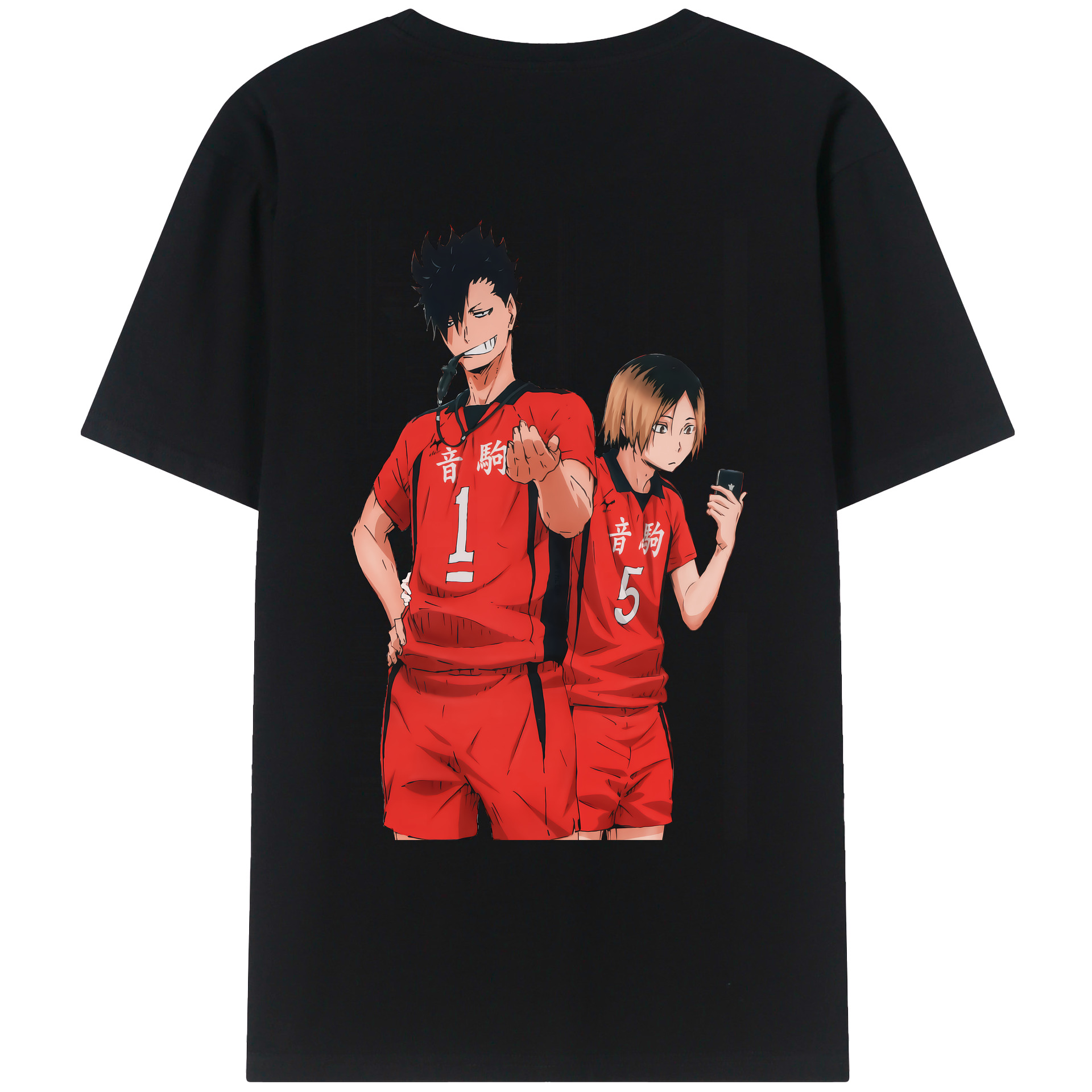 （画像用） ハイキュー!! Haikyu!! 綿100％ メンズ半袖Tシャツ（バックプリント） 通気性