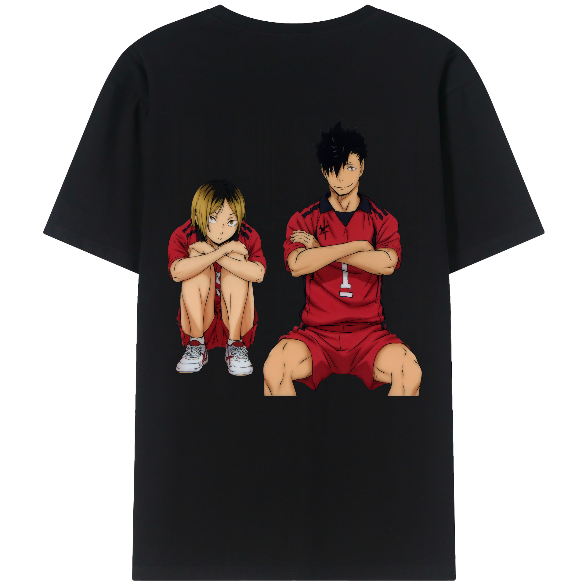 （画像用） ハイキュー!! Haikyu!! 綿100％ メンズ半袖Tシャツ（バックプリント） 通気性