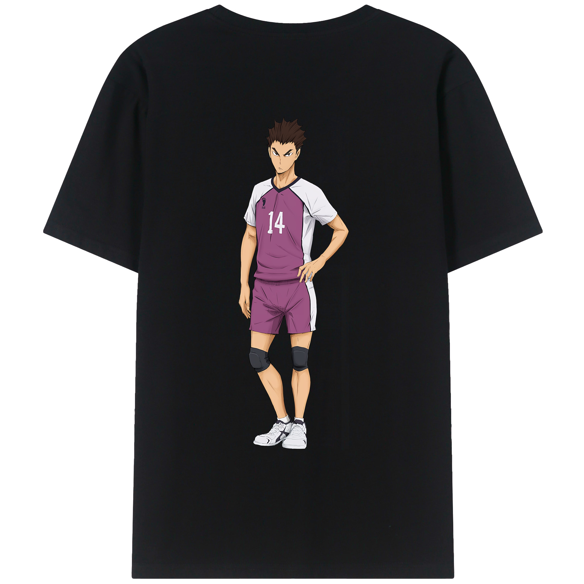 （画像用） ハイキュー!! Haikyu!! 綿100％ メンズ半袖Tシャツ（バックプリント） 通気性
