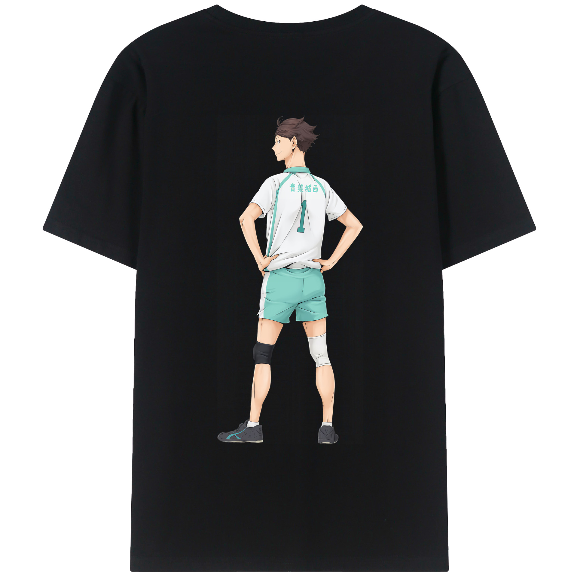 （画像用） ハイキュー!! Haikyu!! 綿100％ メンズ半袖Tシャツ（バックプリント） 通気性