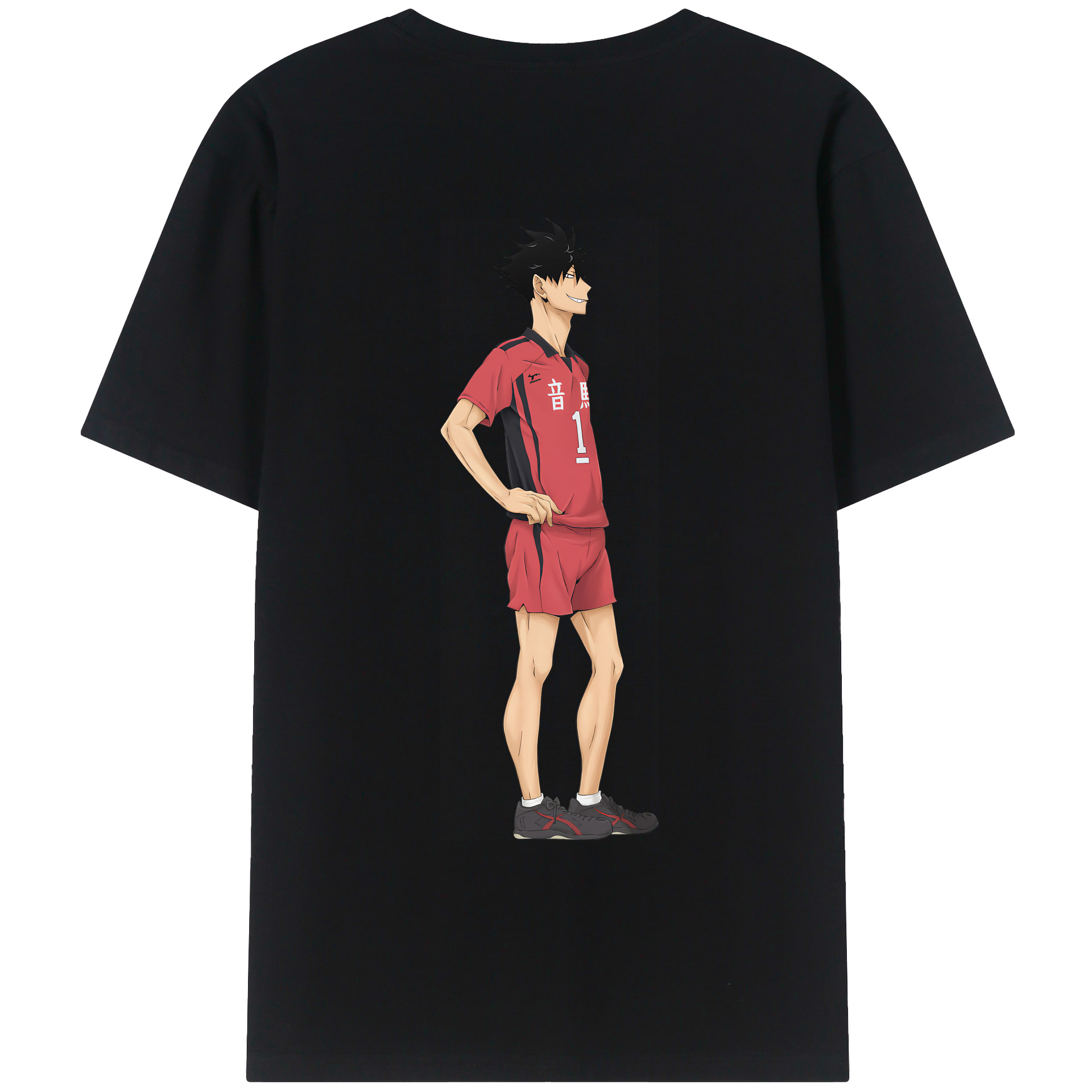 （画像用） ハイキュー!! Haikyu!! 綿100％ メンズ半袖Tシャツ（バックプリント） 通気性