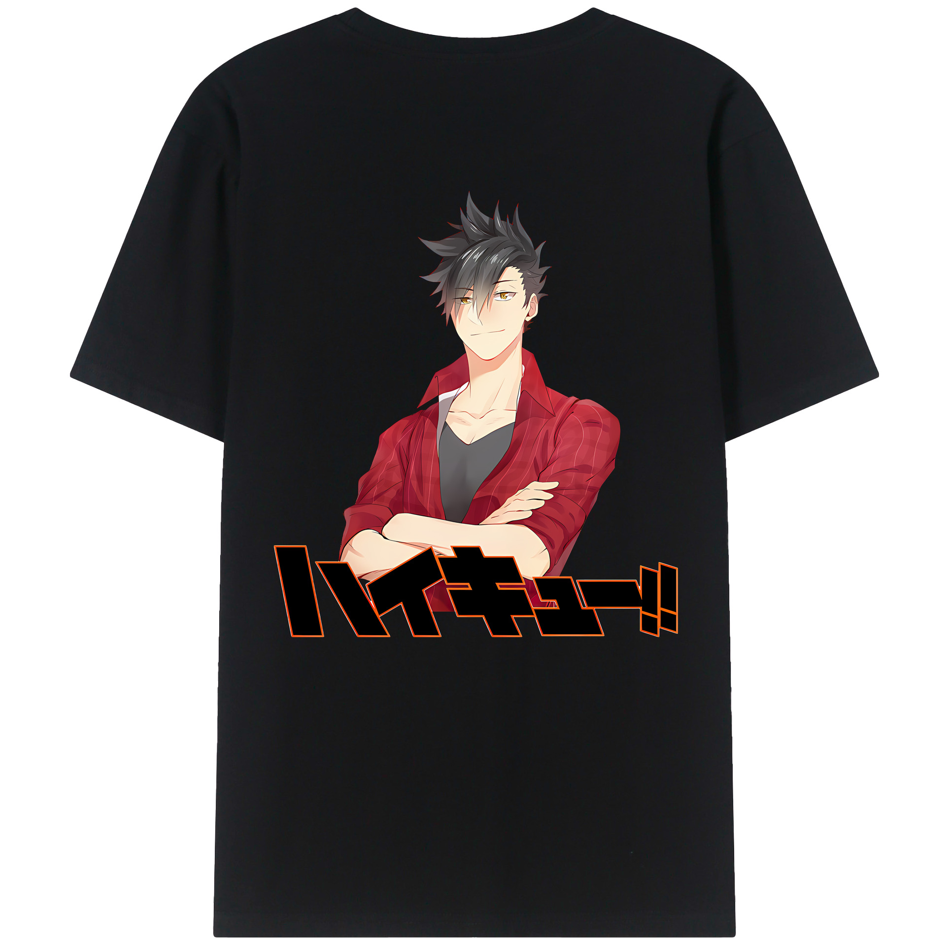 （画像用） ハイキュー!! Haikyu!! 綿100％ メンズ半袖Tシャツ（バックプリント） 通気性