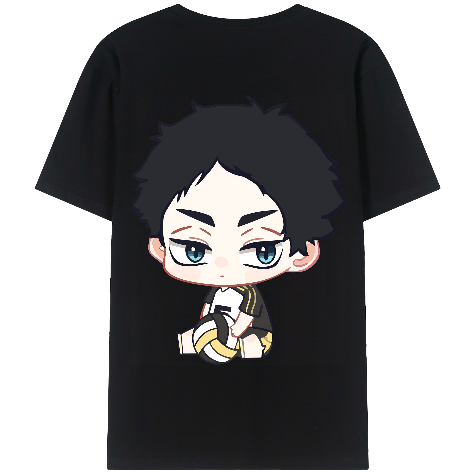（画像用） ハイキュー!! Haikyu!! 綿100％ メンズ半袖Tシャツ（バックプリント） 通気性