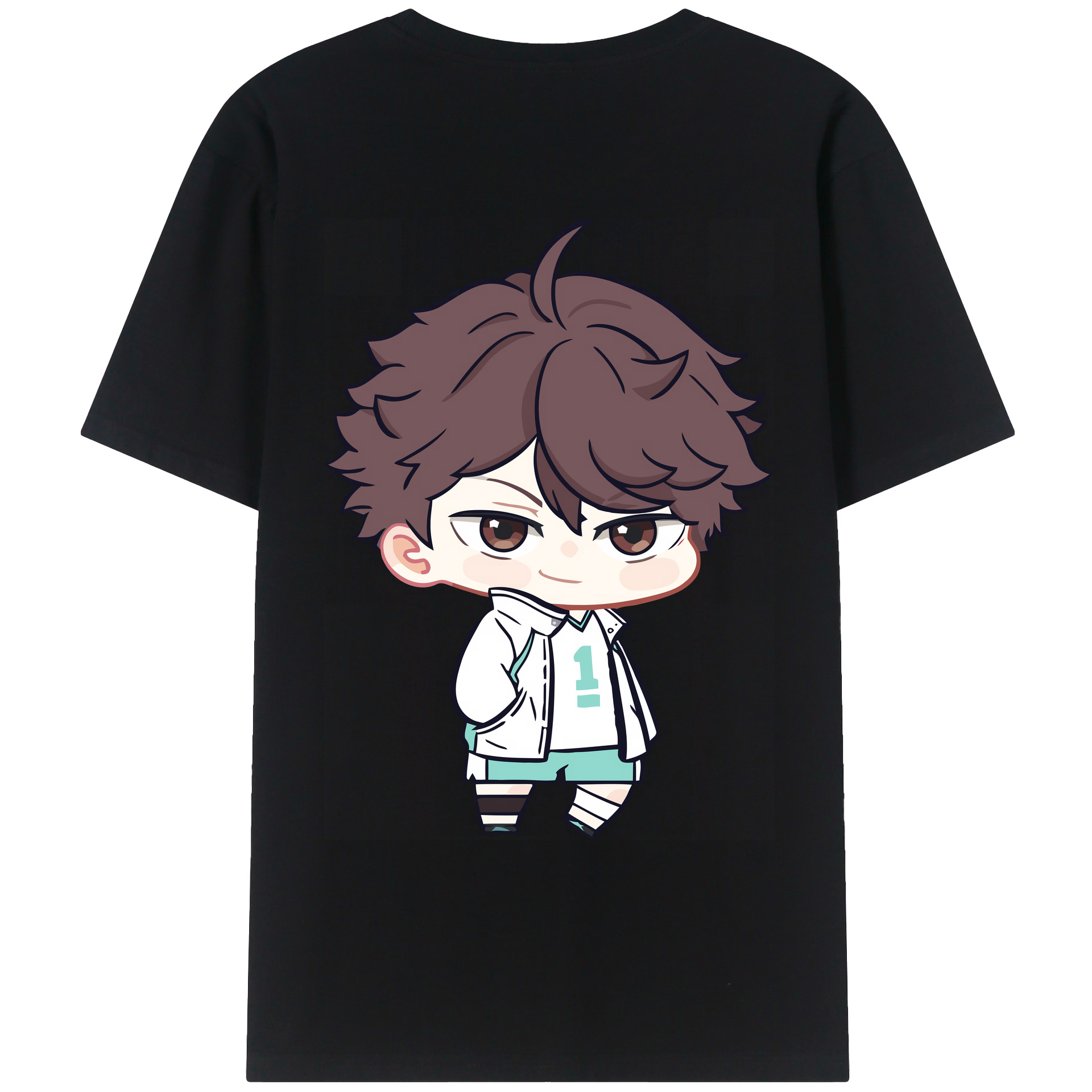 （画像用） ハイキュー!! Haikyu!! 綿100％ メンズ半袖Tシャツ（バックプリント） 通気性