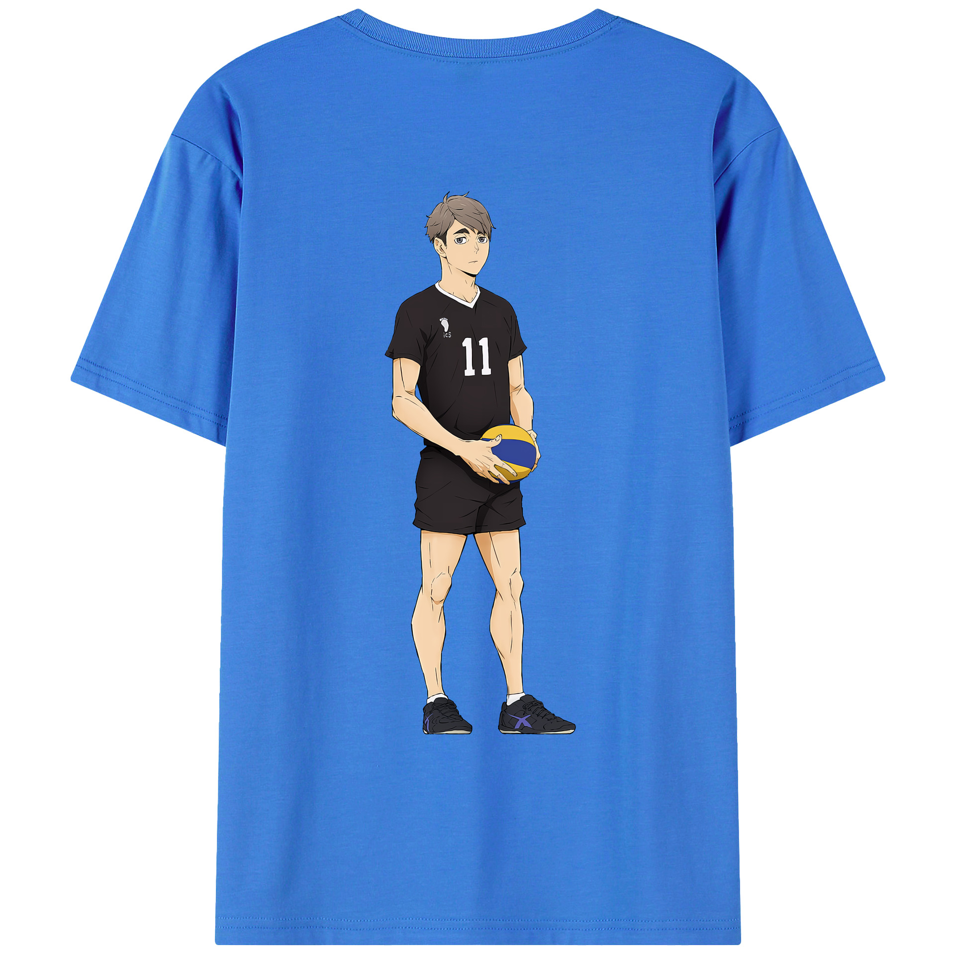 （画像用） ハイキュー!! Haikyu!! 綿100％ メンズ半袖Tシャツ（バックプリント） 通気性