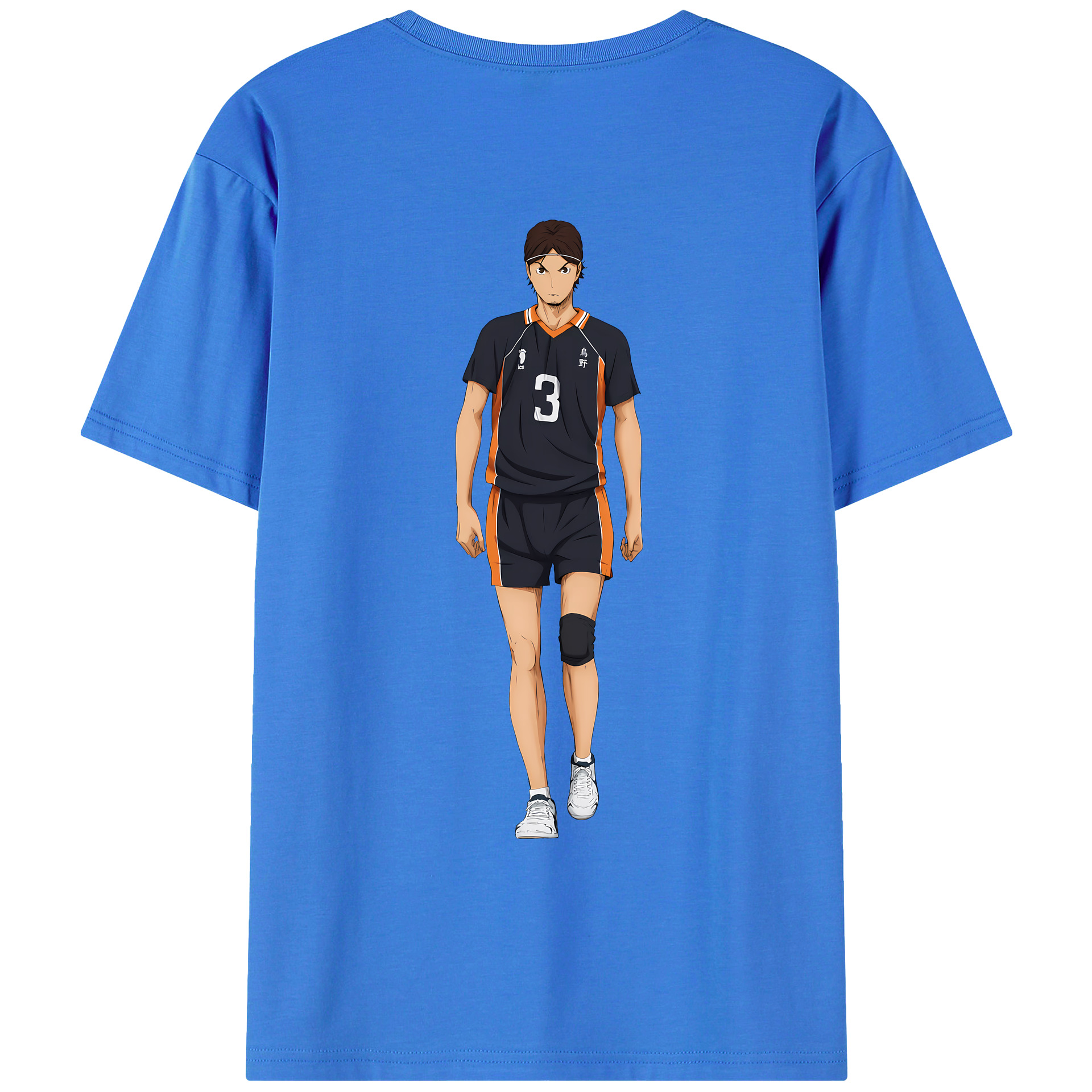 （画像用） ハイキュー!! Haikyu!! 綿100％ メンズ半袖Tシャツ（バックプリント） 通気性