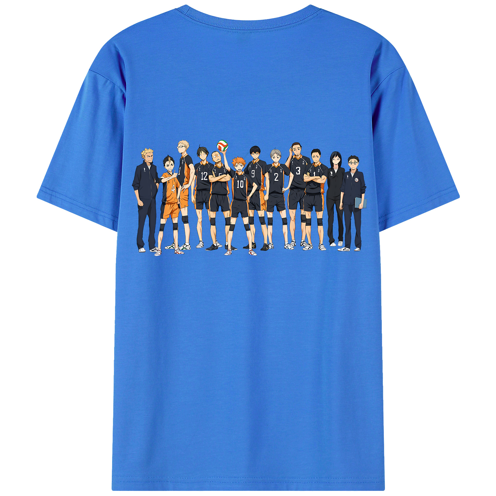 （画像用） ハイキュー!! Haikyu!! 綿100％ メンズ半袖Tシャツ（バックプリント） 通気性