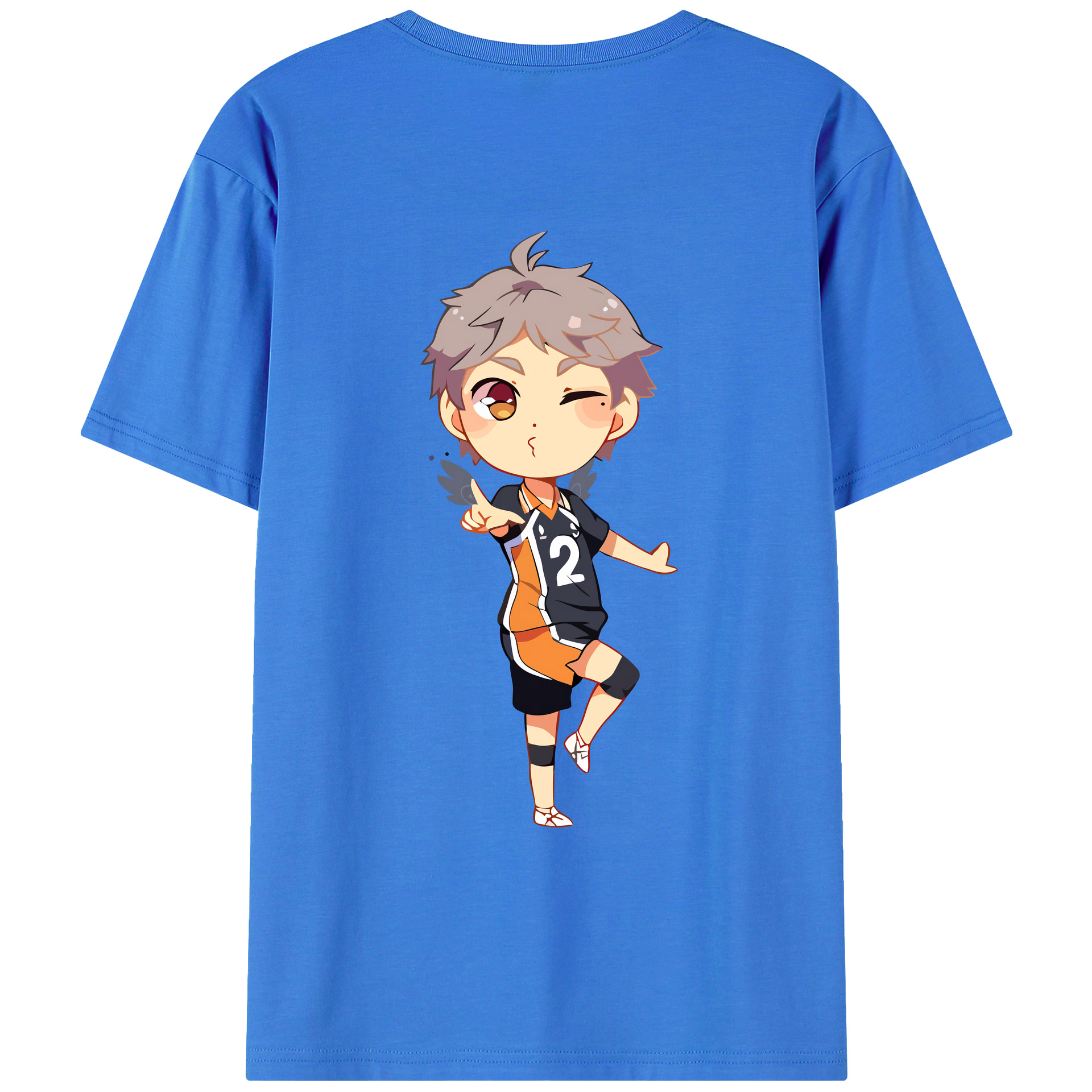 （画像用） ハイキュー!! Haikyu!! 綿100％ メンズ半袖Tシャツ（バックプリント） 通気性