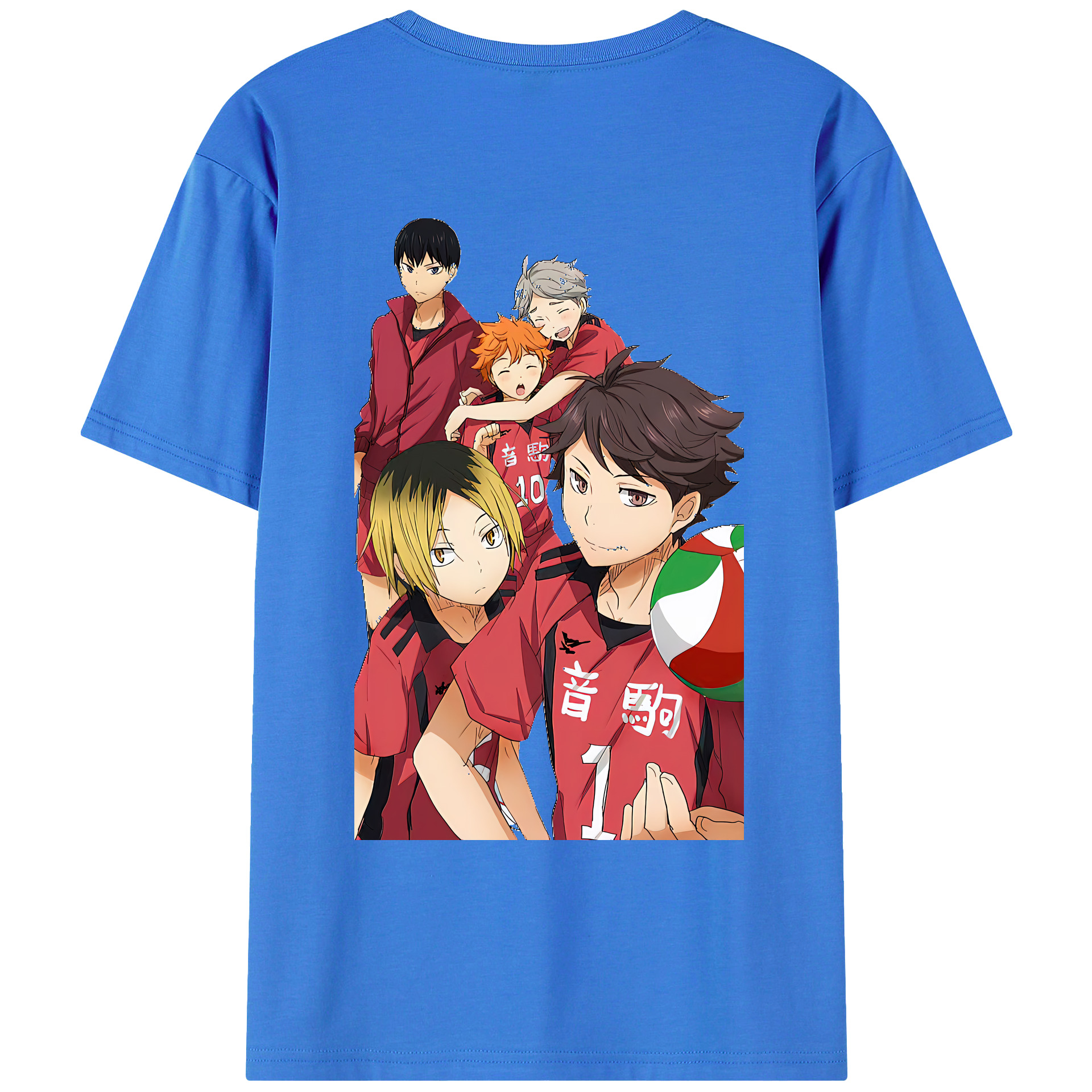 （画像用） ハイキュー!! Haikyu!! 綿100％ メンズ半袖Tシャツ（バックプリント） 通気性