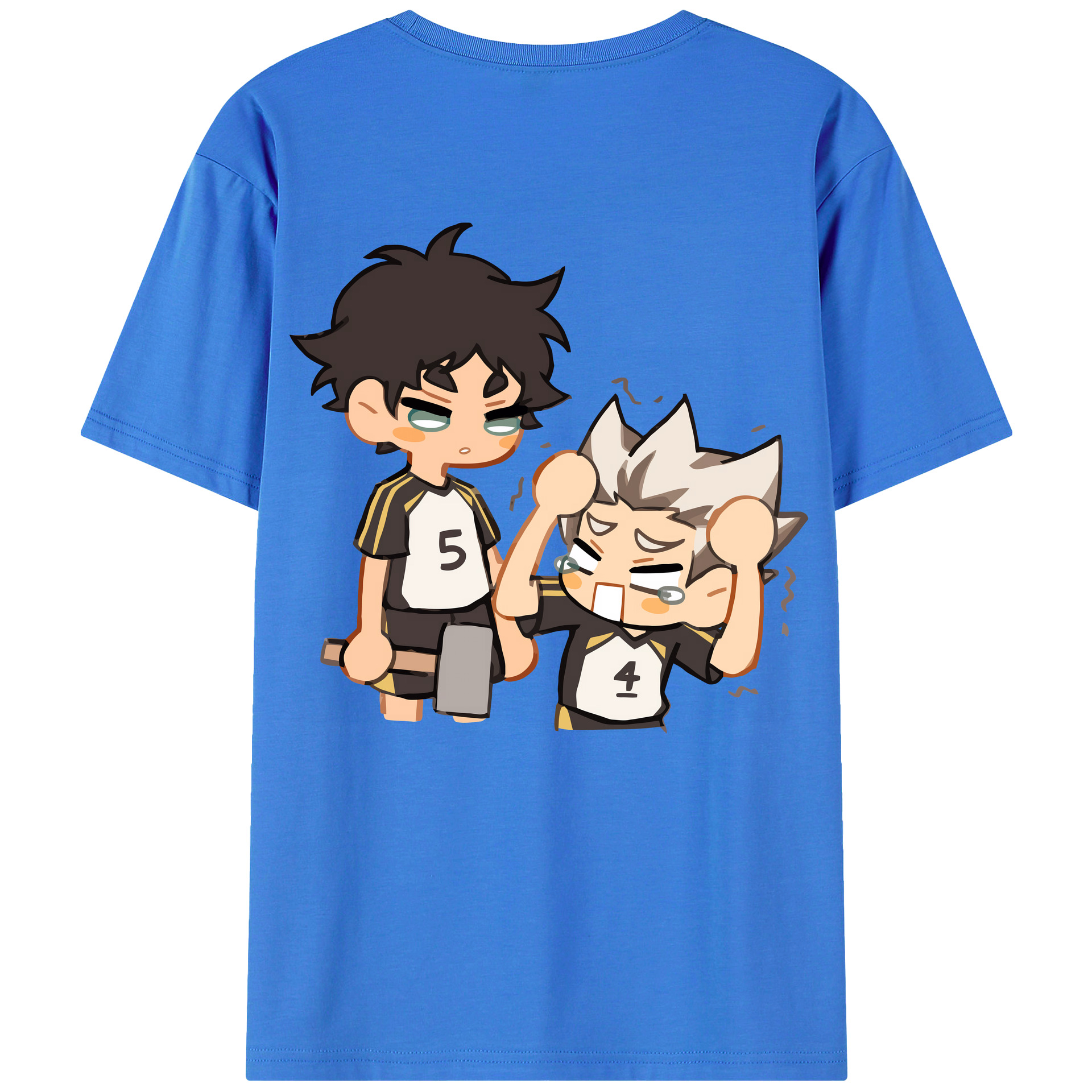 （画像用） ハイキュー!! Haikyu!! 綿100％ メンズ半袖Tシャツ（バックプリント） 通気性