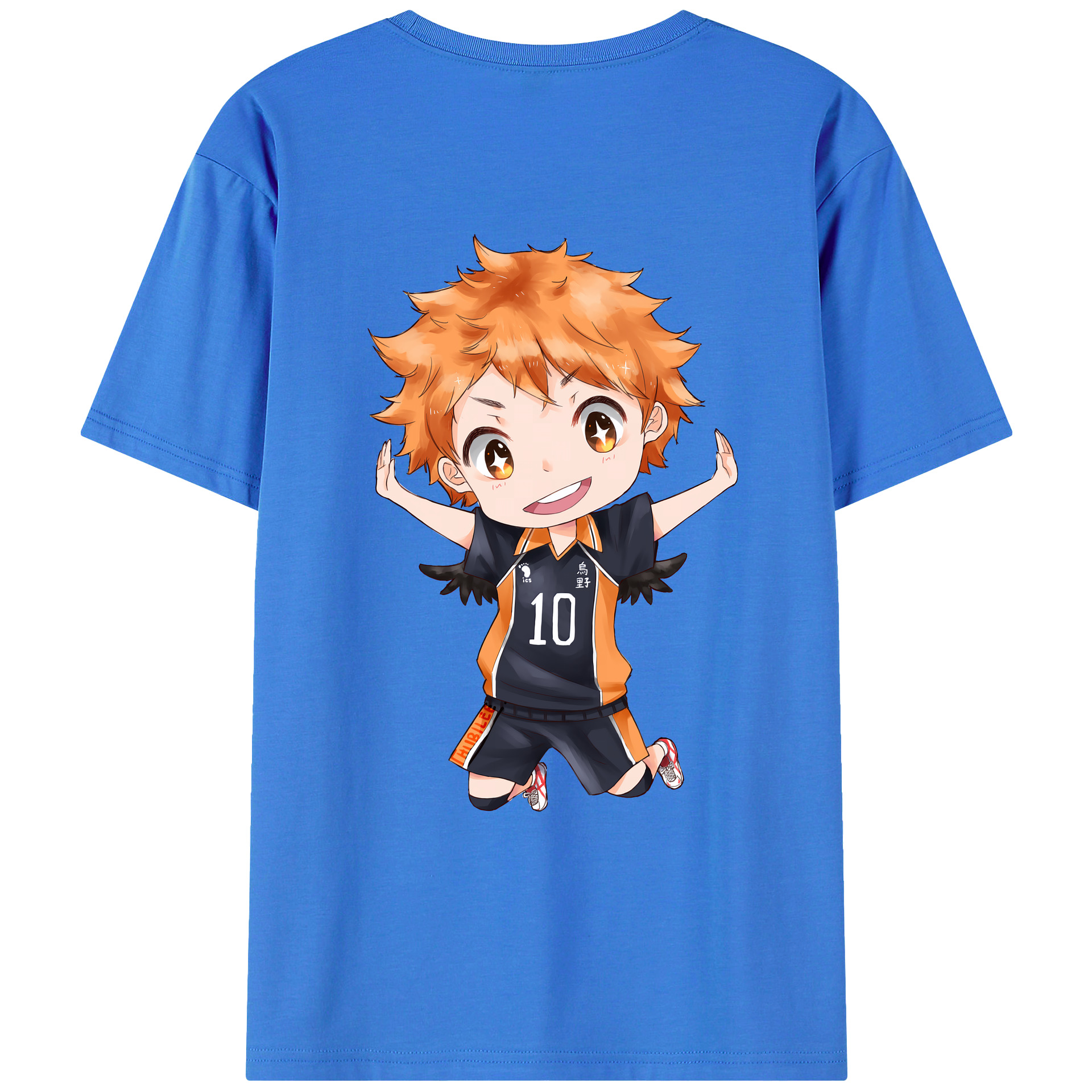 （画像用） ハイキュー!! Haikyu!! 綿100％ メンズ半袖Tシャツ（バックプリント） 通気性