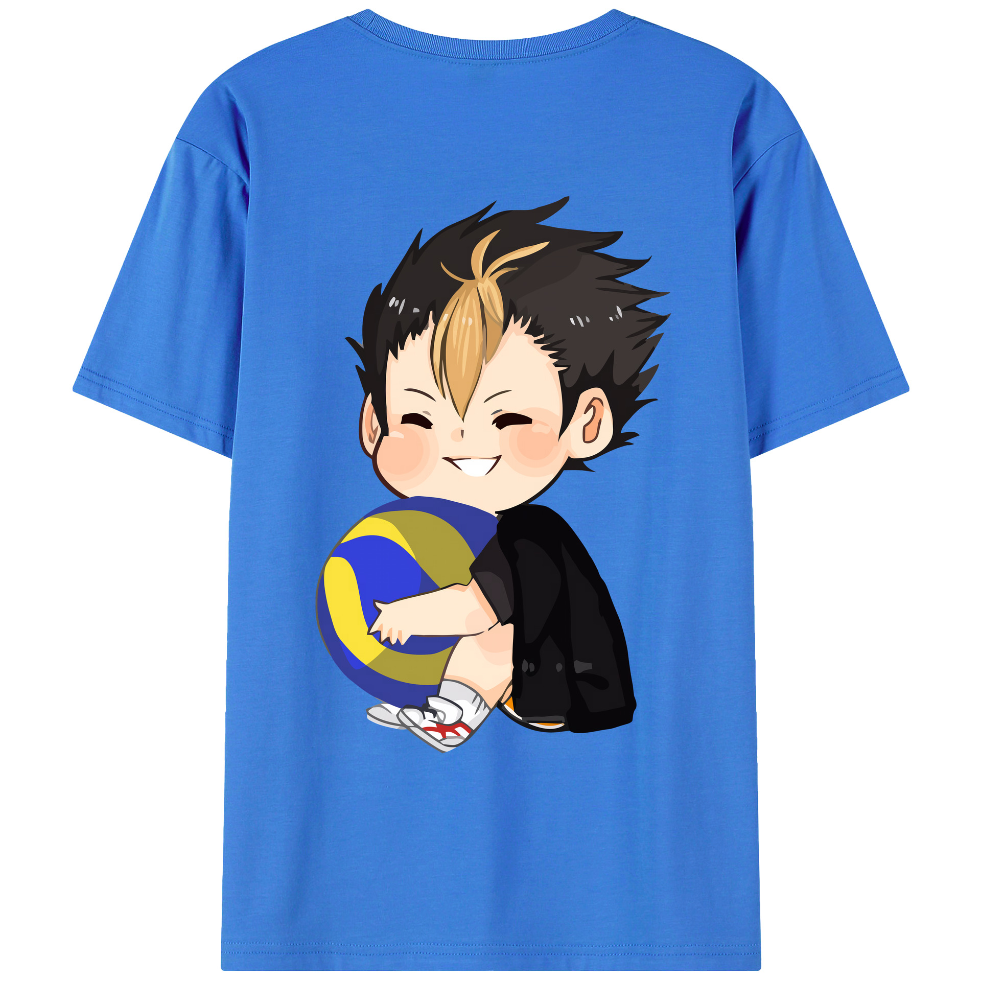 （画像用） ハイキュー!! Haikyu!! 綿100％ メンズ半袖Tシャツ（バックプリント） 通気性