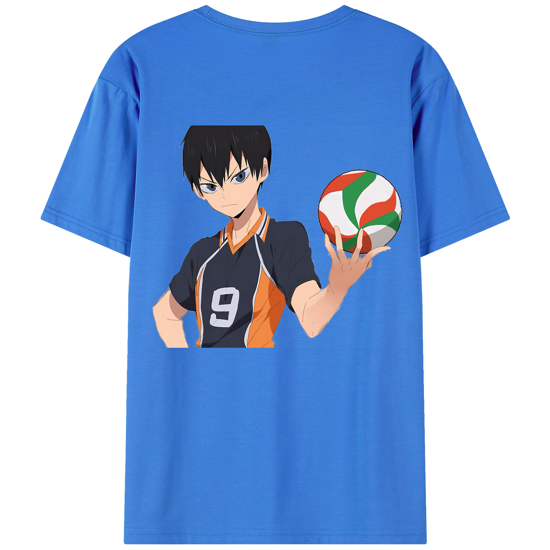 （画像用） ハイキュー!! Haikyu!! 綿100％ メンズ半袖Tシャツ（バックプリント） 通気性