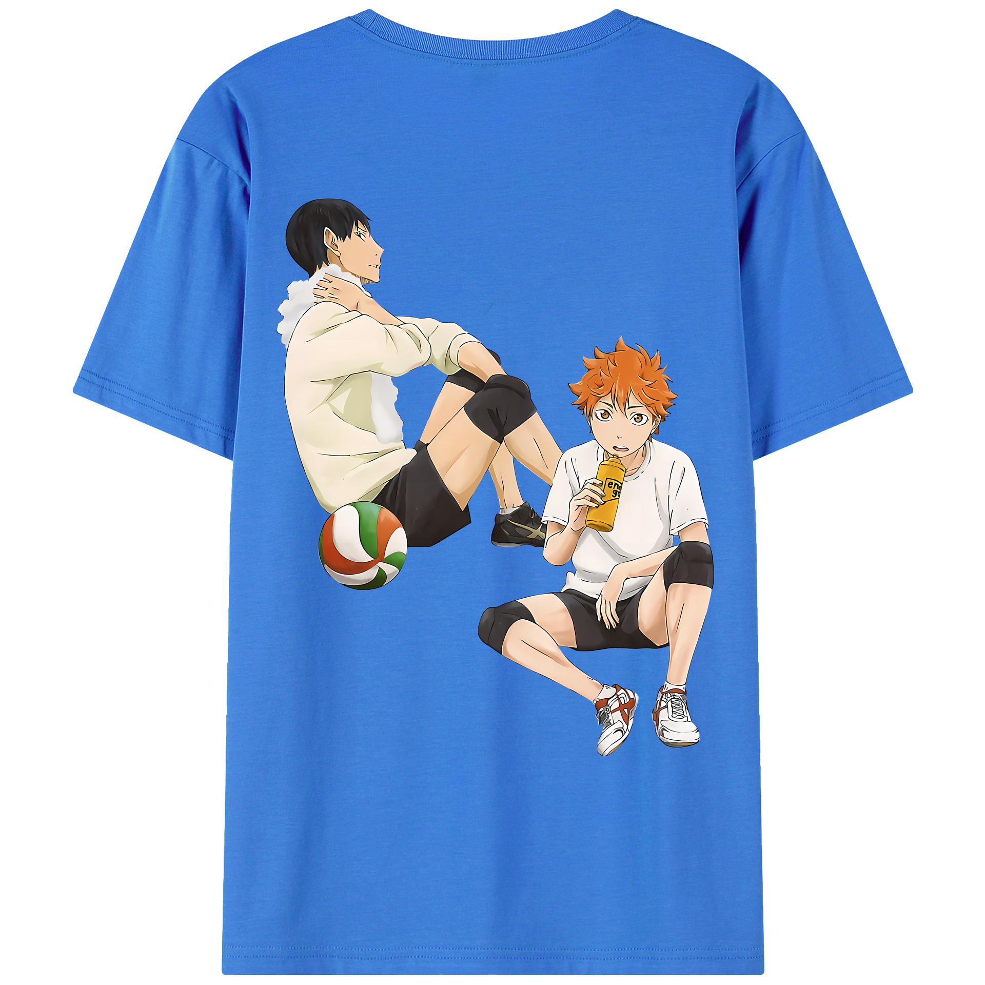 （画像用） ハイキュー!! Haikyu!! 綿100％ メンズ半袖Tシャツ（バックプリント） 通気性