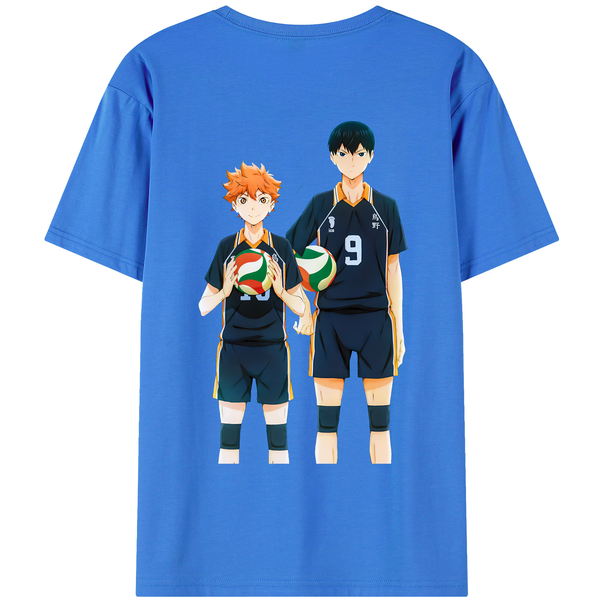 （画像用） ハイキュー!! Haikyu!! 綿100％ メンズ半袖Tシャツ（バックプリント） 通気性