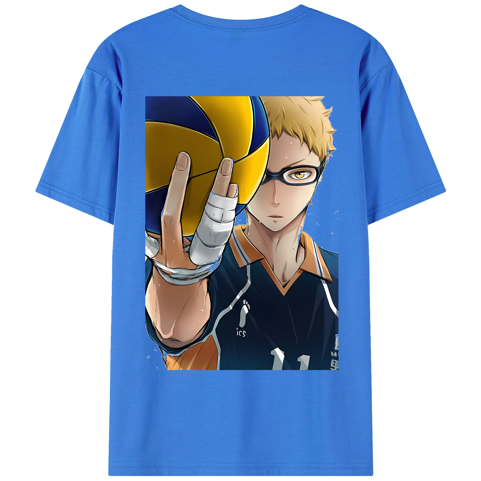 （画像用） ハイキュー!! Haikyu!! 綿100％ メンズ半袖Tシャツ（バックプリント） 通気性